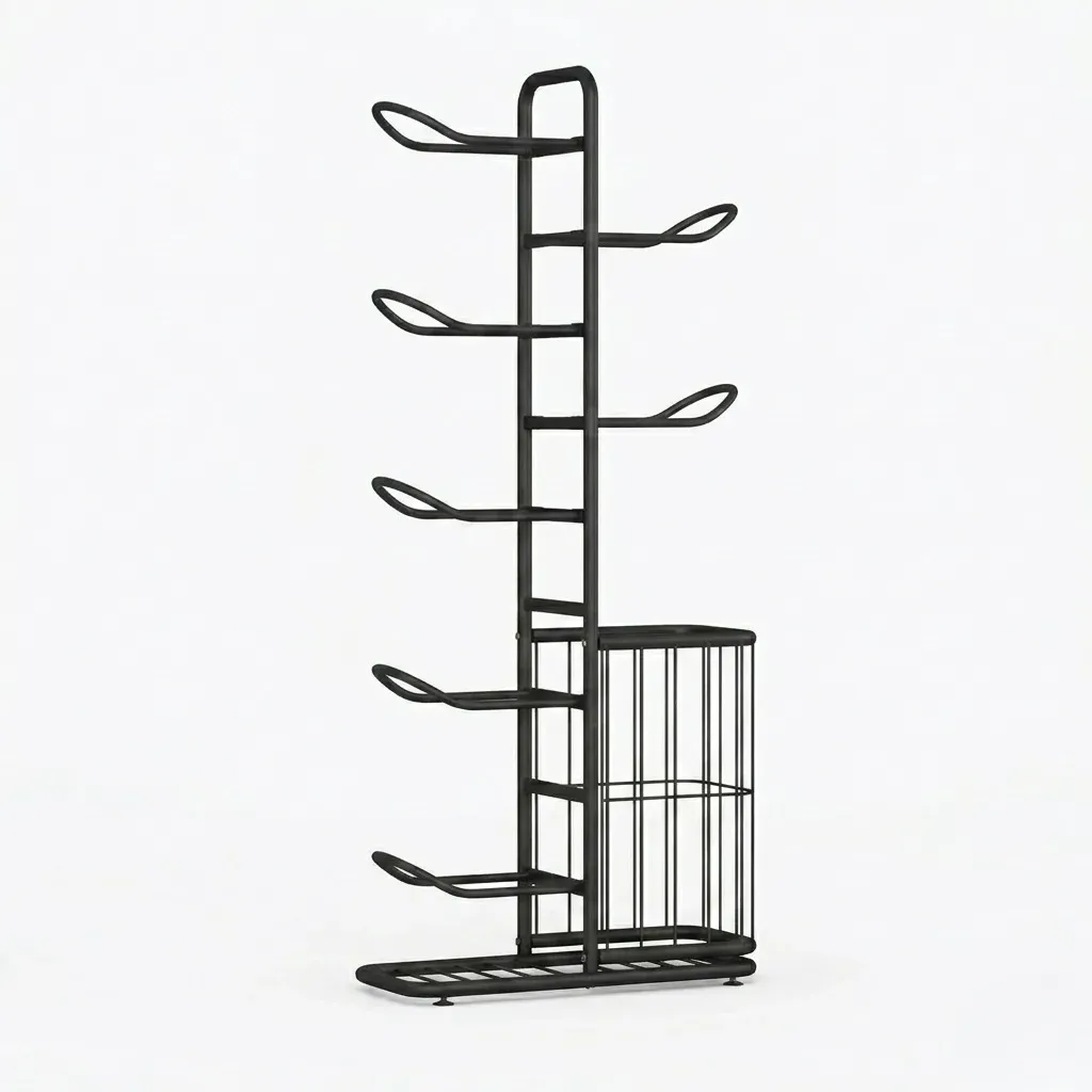 CARLA HOME 7 Tier Ball Storage Rack - Sports Organiser - Black - Basketball view 10