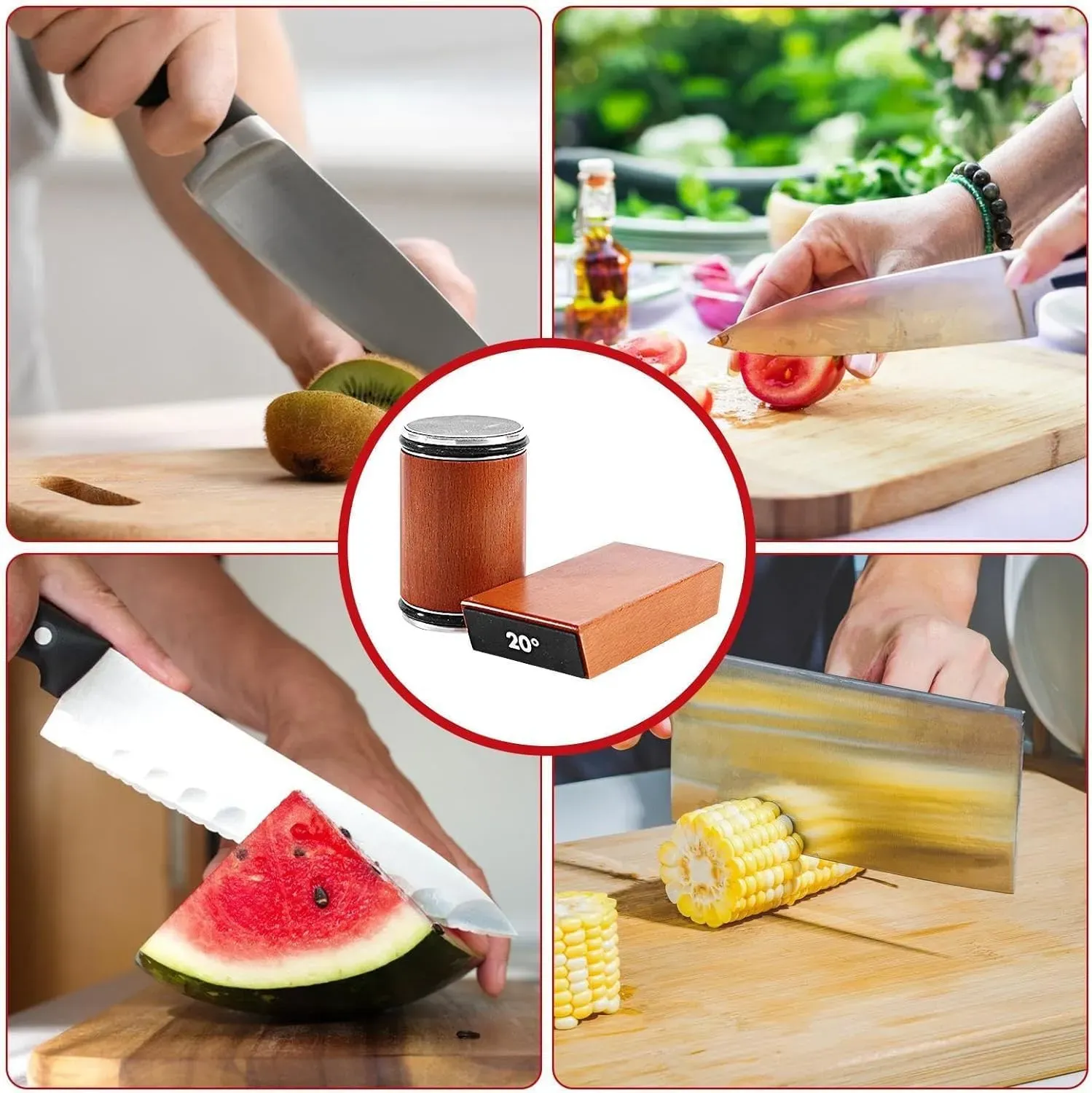 CARLA HOME Rolling Knife Sharpener - Brown - 15° & 20° Angle - Kitchen view 9