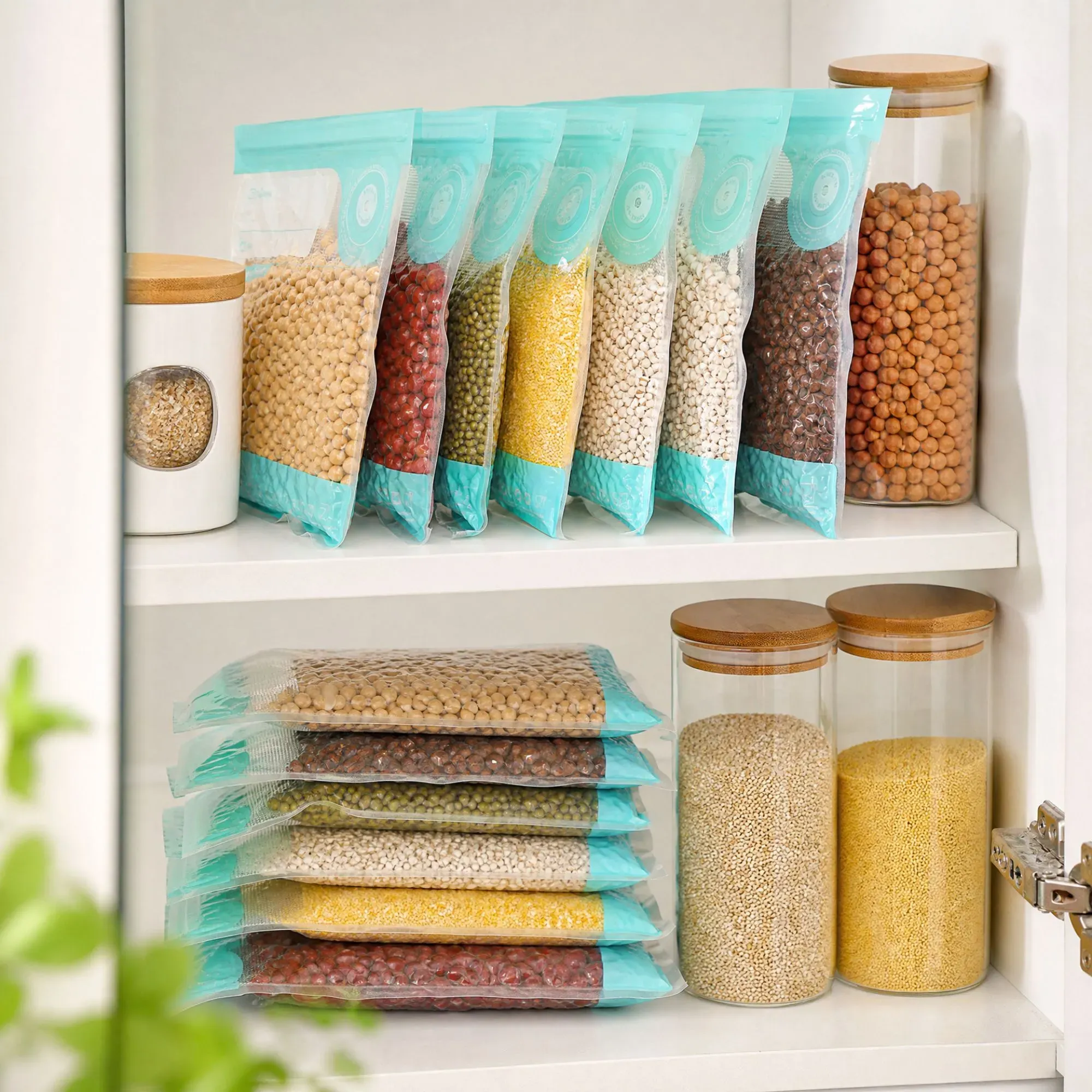 CARLA HOME Automatic Vacuum Sealer Kit - 10 Reusable Bags - White - Food view 6