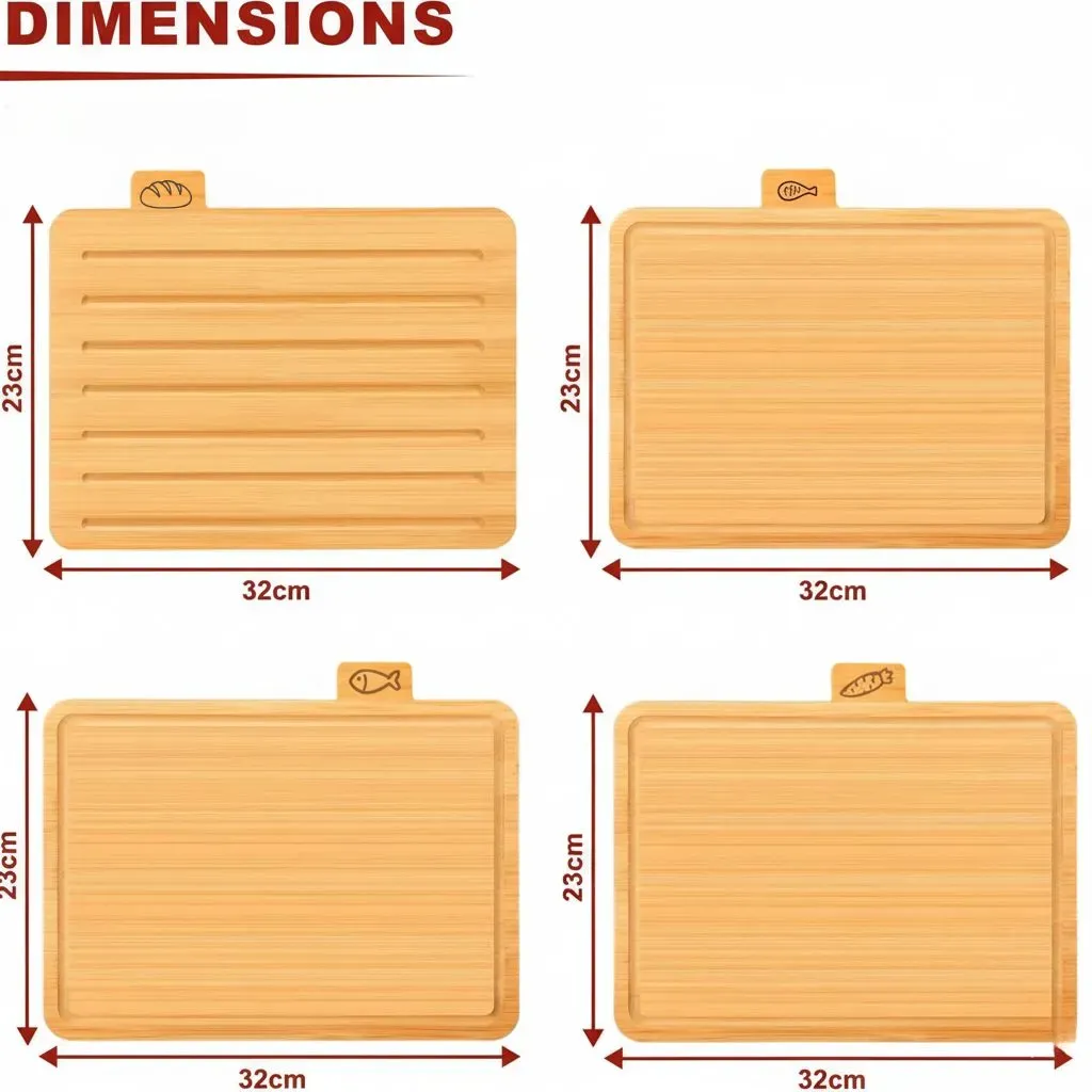 CARLA HOME Bamboo Cutting Board Set with Stand, 4 Pieces for Kitchen view 8