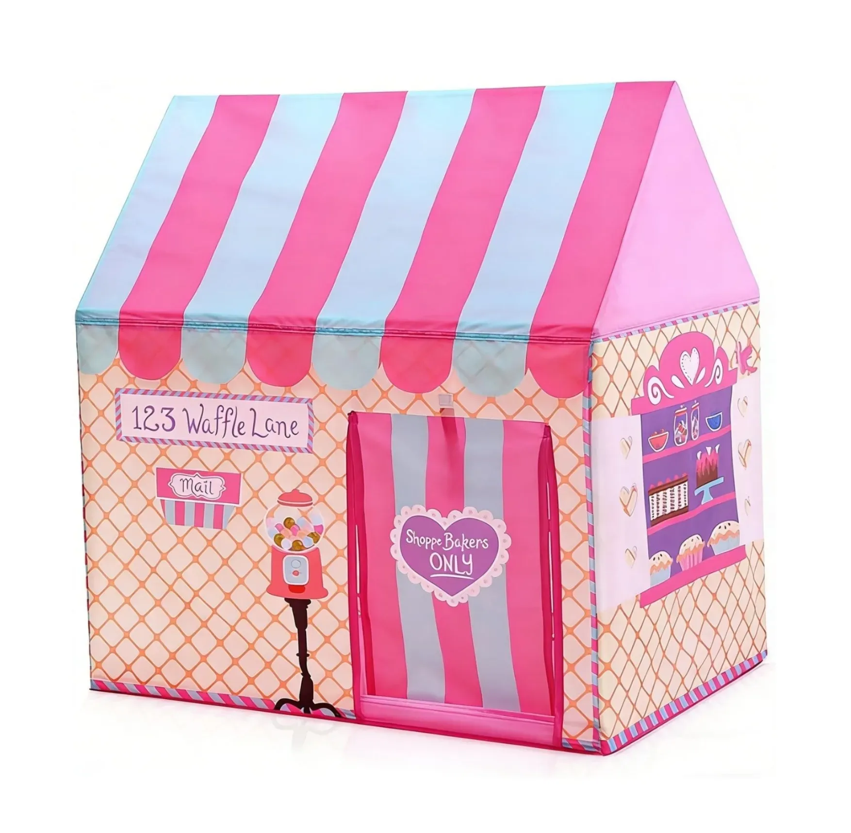 CARLA HOME Kids Ice Cream Bakery Play Tent Pink Pop Up Playhouse - Outdoor