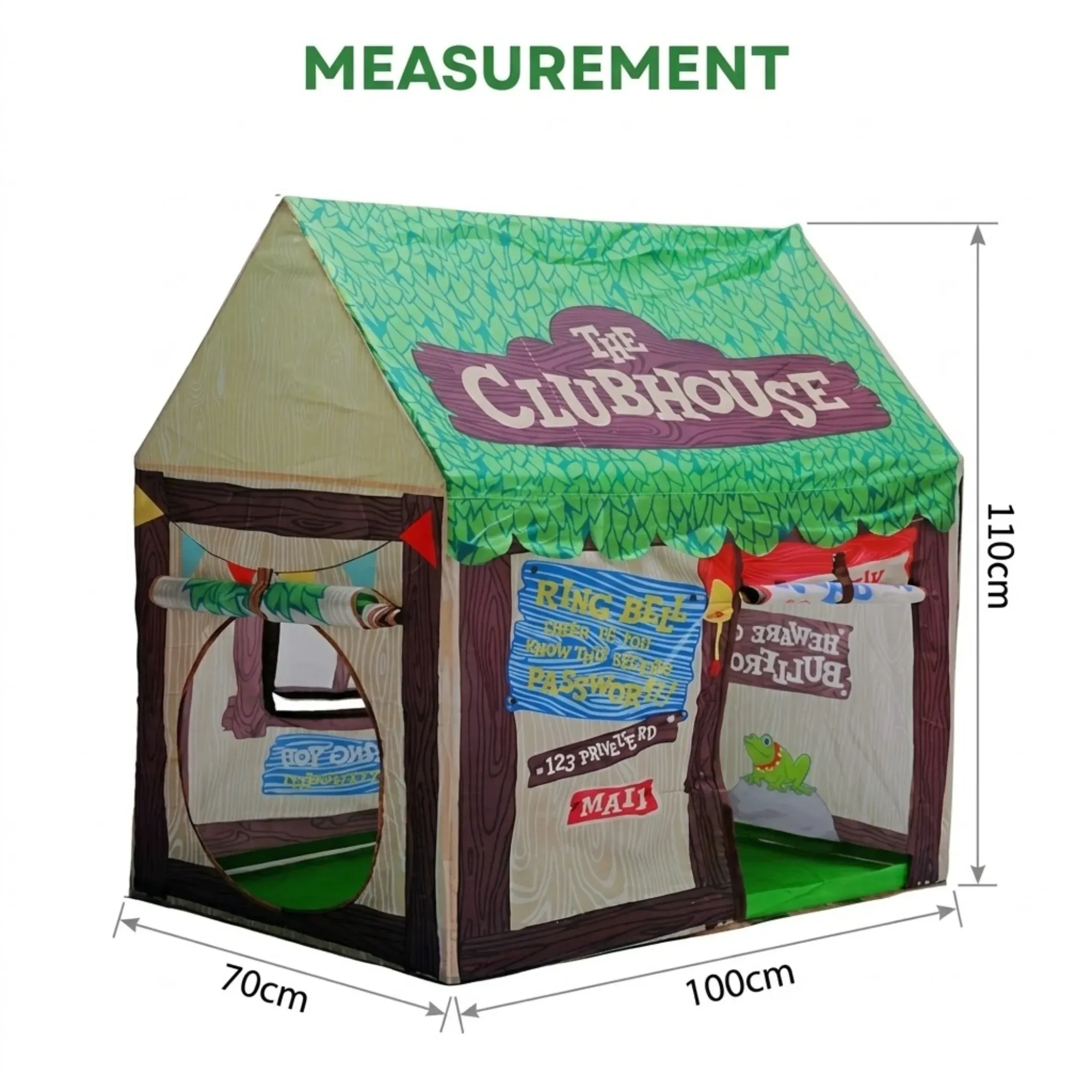 CARLA HOME Kids Clubhouse Play Tent - Green - Outdoor Play Equipment Play view 4