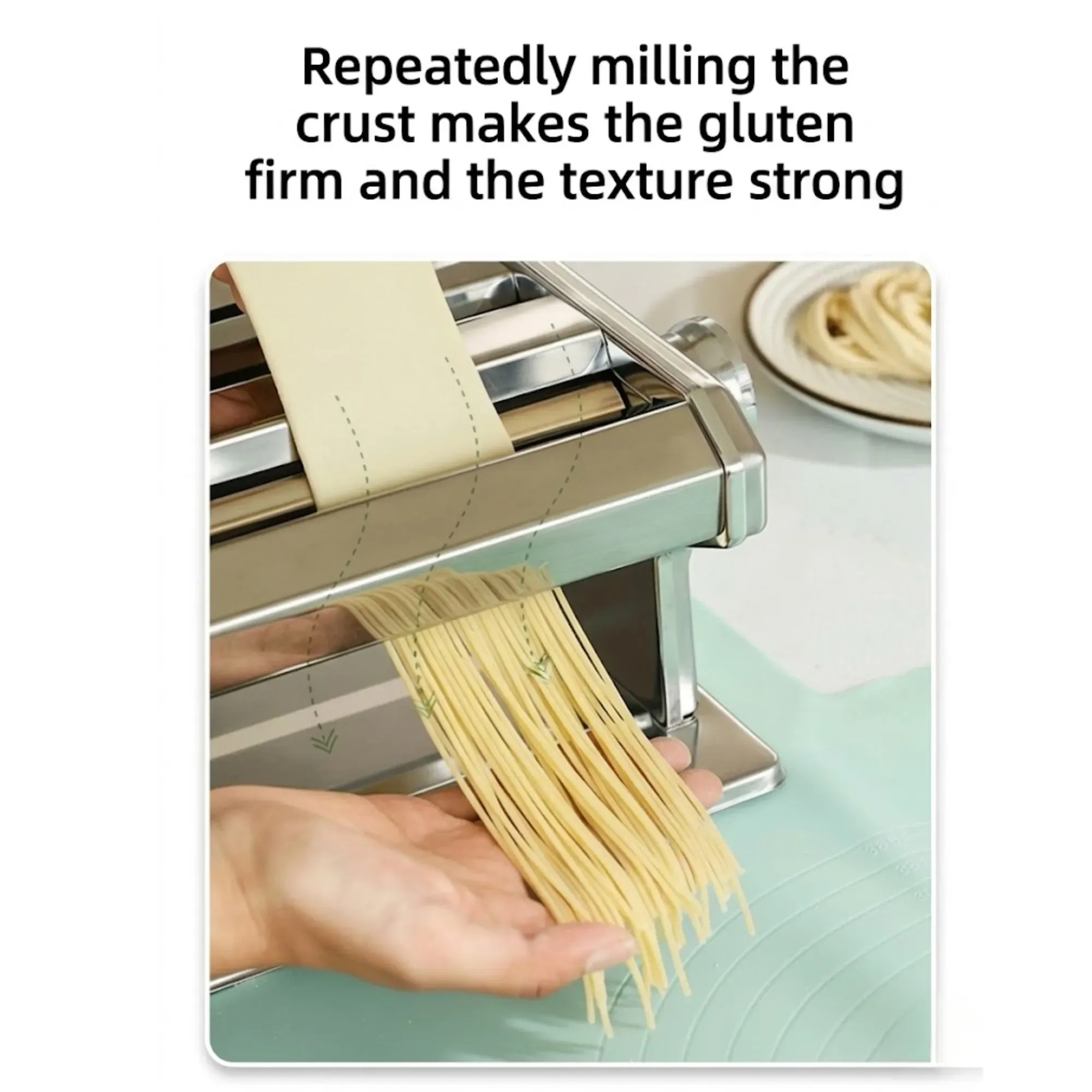 CARLA HOME Pasta Maker Machine - Hand Crank Noodle Maker - Grey - Kitchen view 4