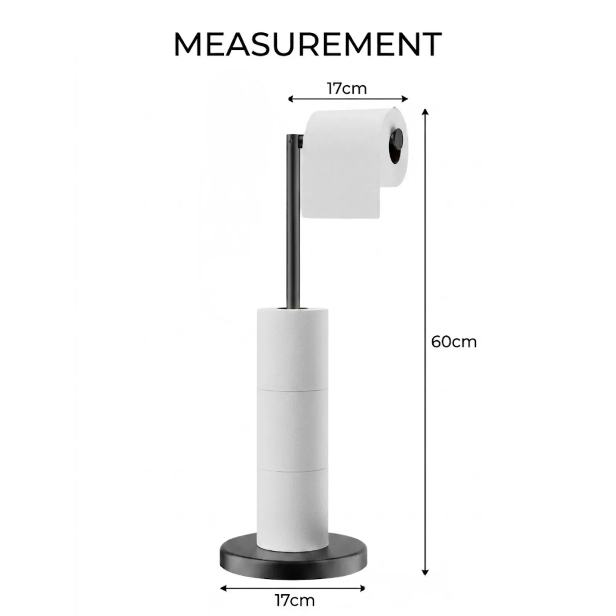 CARLA HOME Toilet Paper Holder Stand with Storage - Black - METAL - Bathroom view 4