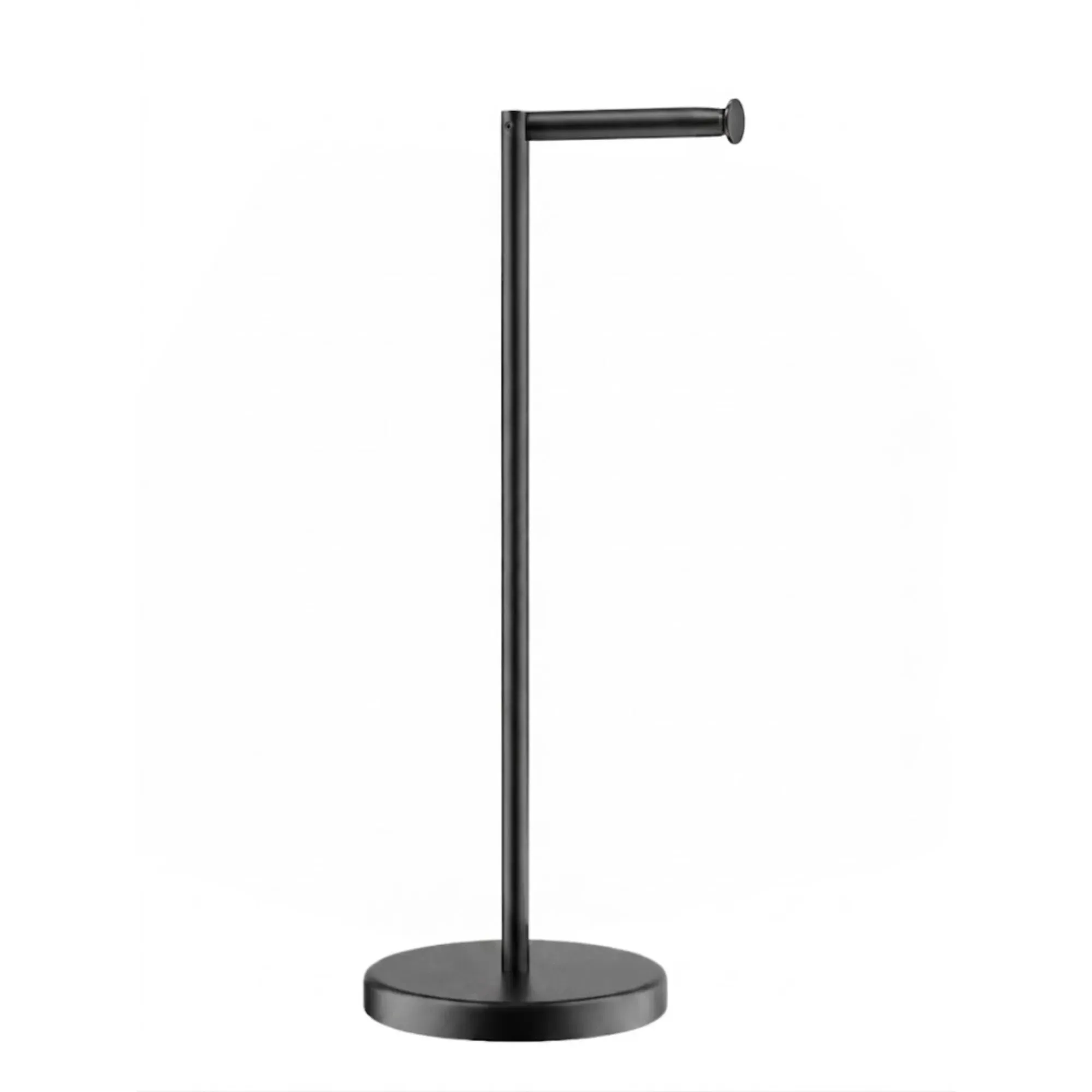 CARLA HOME Toilet Paper Holder Stand with Storage - Black - METAL - Bathroom view 10