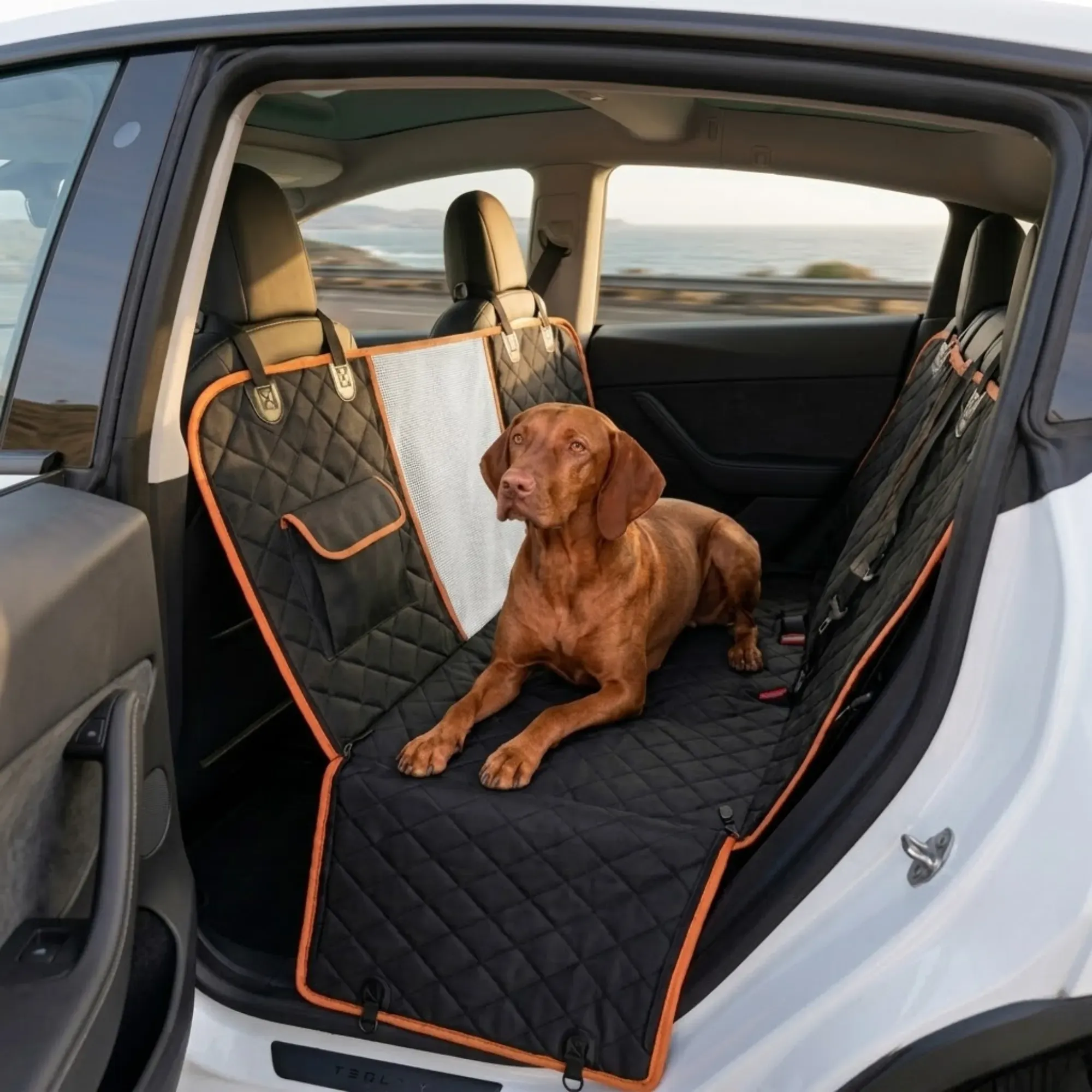 CARLA HOME Waterproof Dog Car Seat Cover Hammock - Black - Nylon - Dog Set Cover view 2