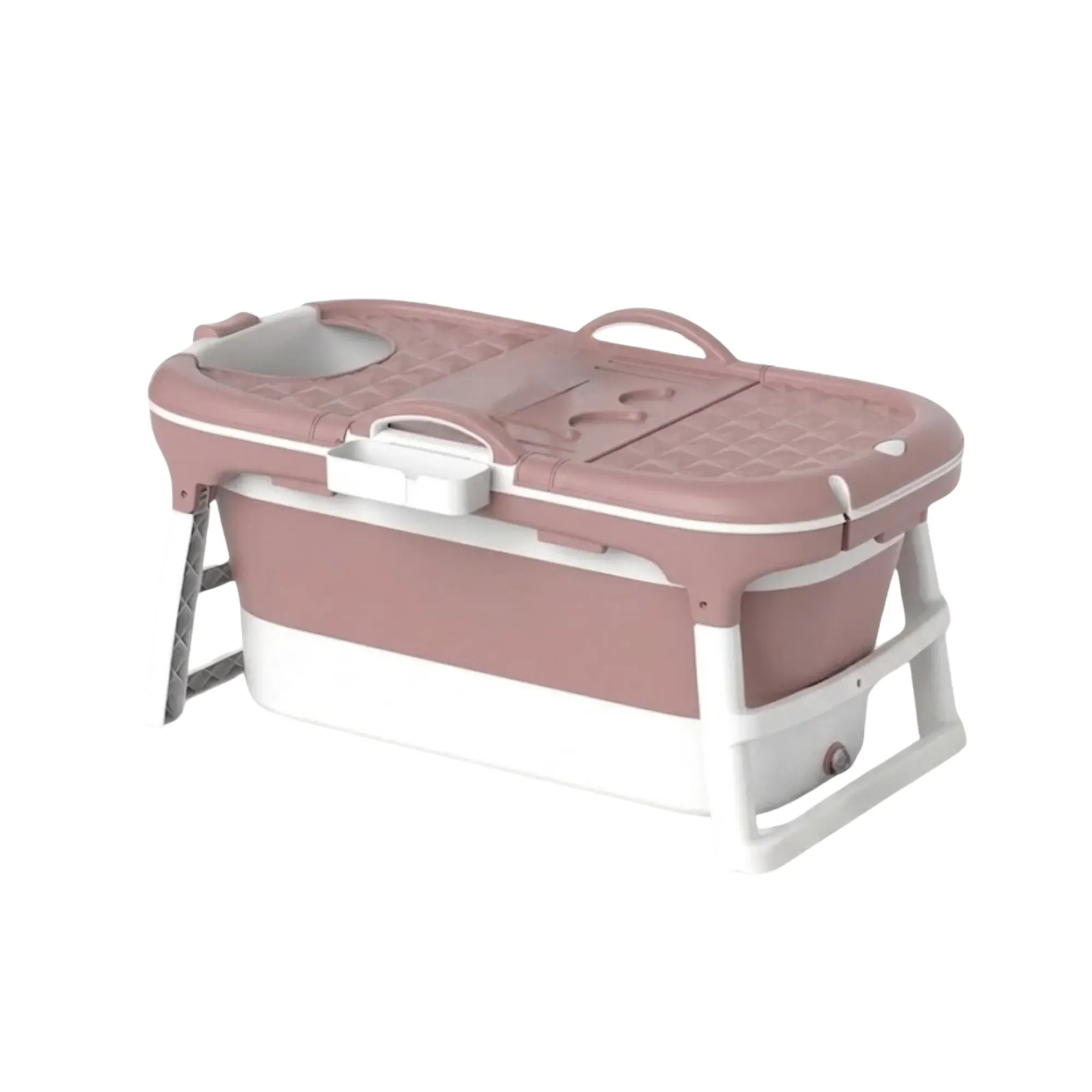 CARLA HOME Foldable Bathtub Adult - Collapsible Soaking Tub - Pink - Folding view 10