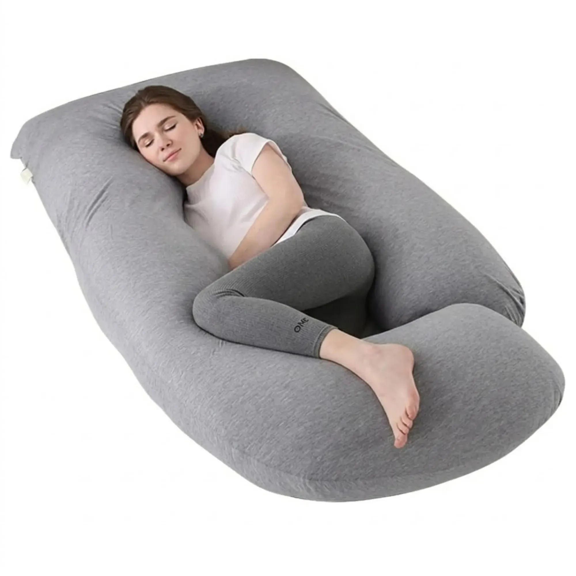 CARLA HOME U Shaped Pregnancy Pillow for Full Body Support Grey - Polyester