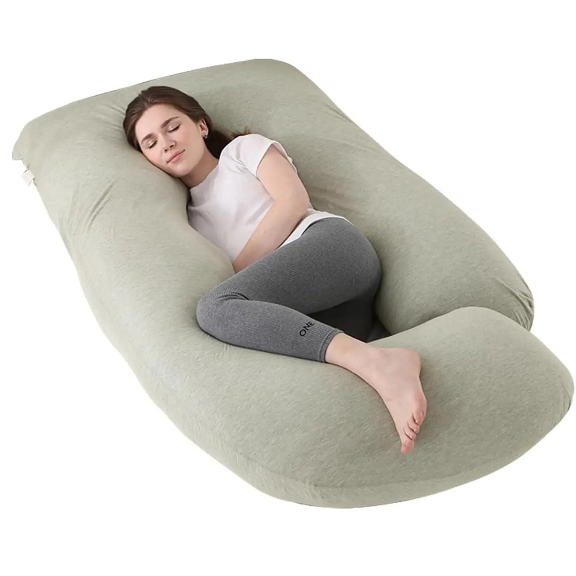 CARLA HOME U Shape Pregnancy Pillow Full Body Support - Green - Polyester