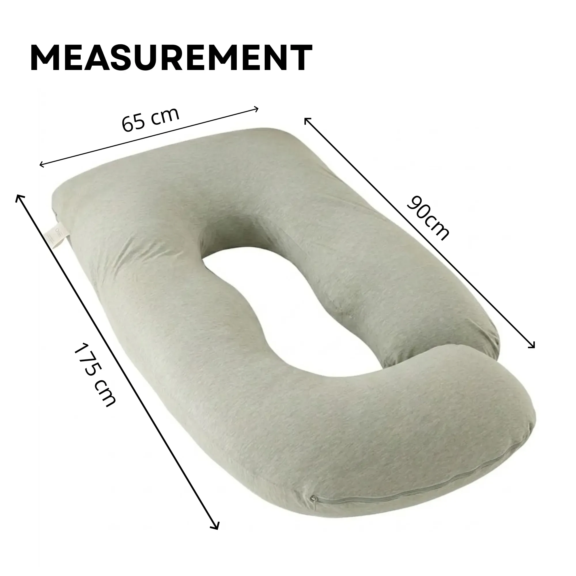 CARLA HOME U Shape Pregnancy Pillow Full Body Support - Green - Polyester view 4