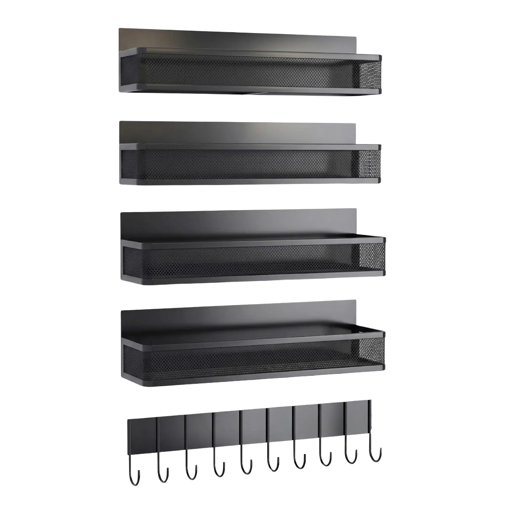 CARLA HOME 5 Pack Magnetic Spice Rack for Fridge Kitchen with Hook Bar view 9