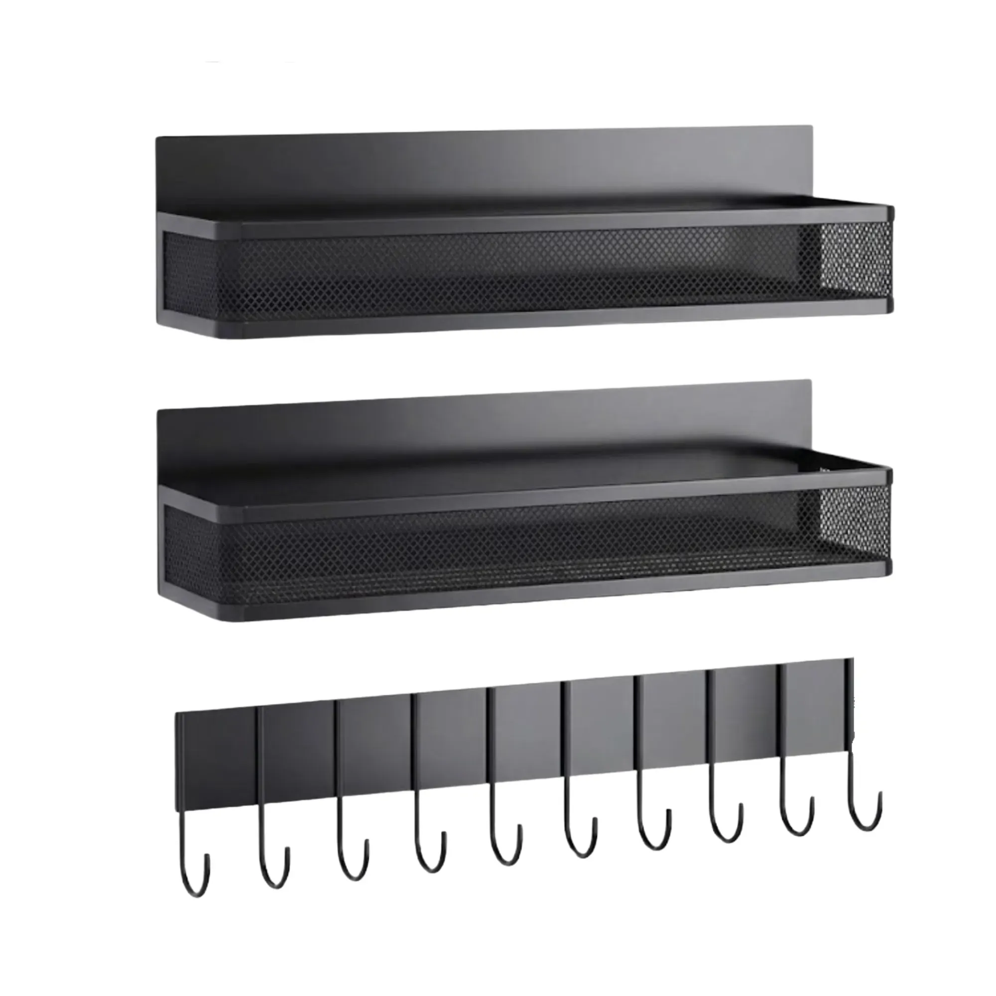 CARLA HOME 3 Pack Magnetic Spice Rack for Fridge Kitchen with Hook Bar view 9