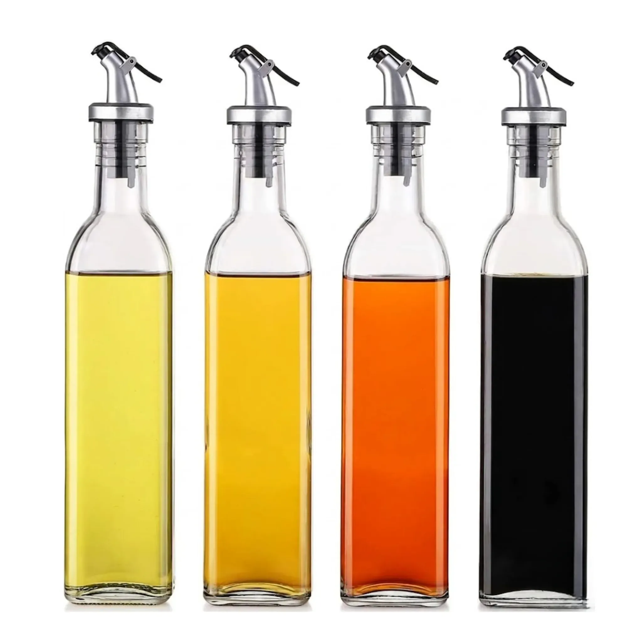 CARLA HOME 4 Pack Glass Oil Dispenser Bottle 500ml Transparent Kitchen — image 1