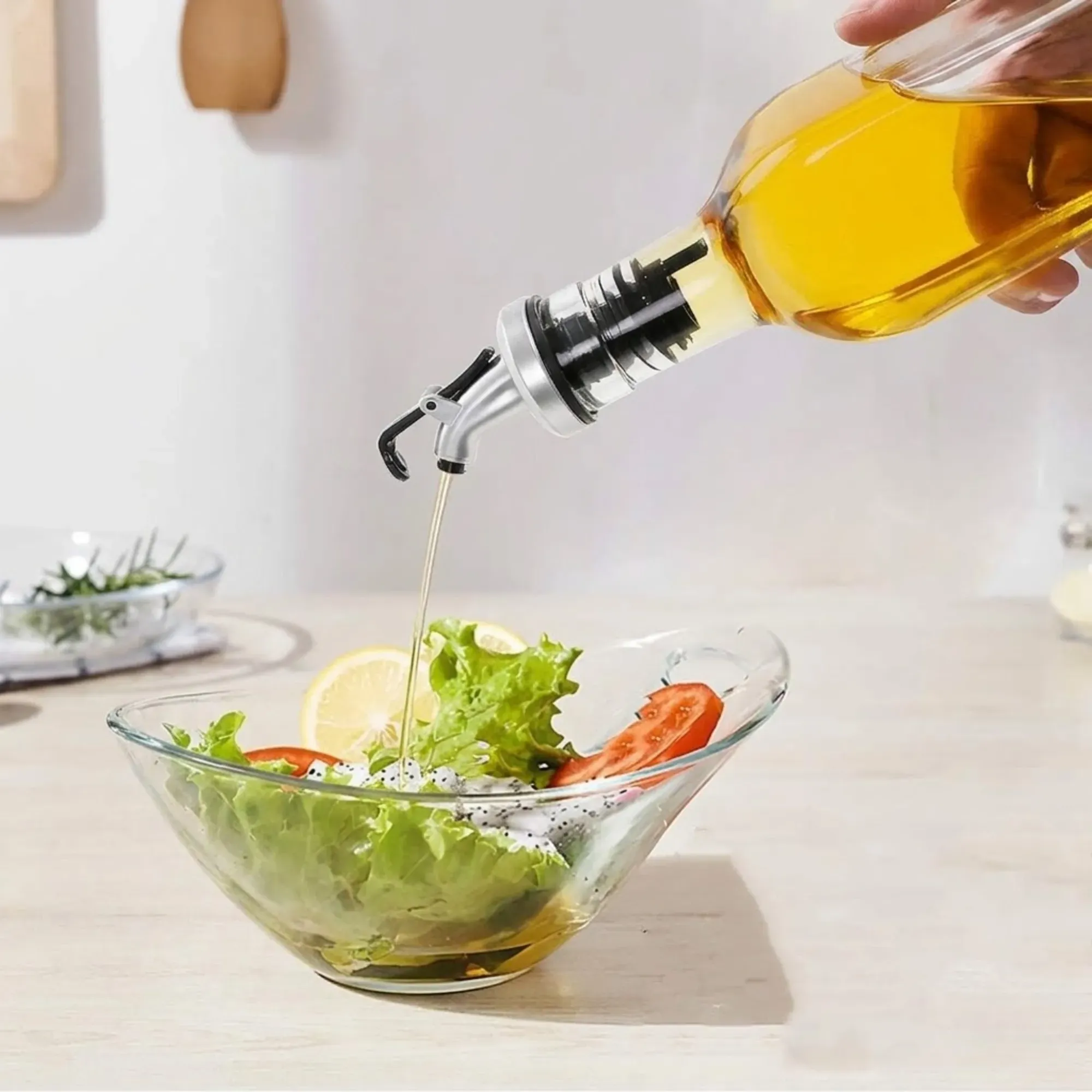 CARLA HOME 4 Pack Glass Oil Dispenser Bottle 500ml Transparent Kitchen view 2