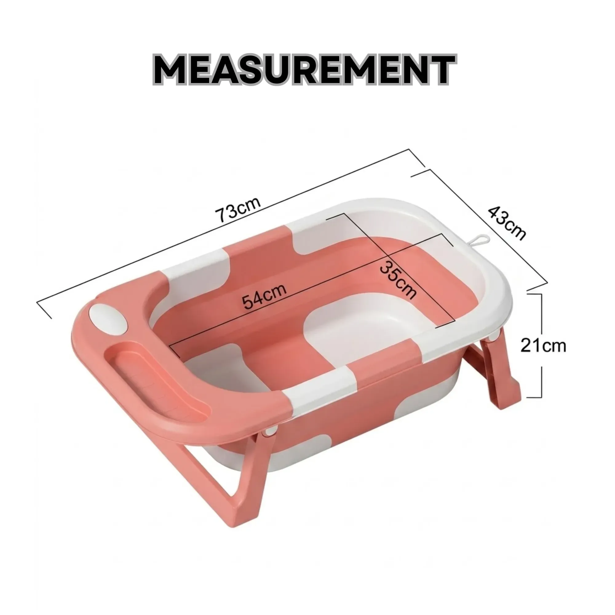 CARLA HOME Foldable Baby Bath Tub with Collapsible Toddler - Pink view 3