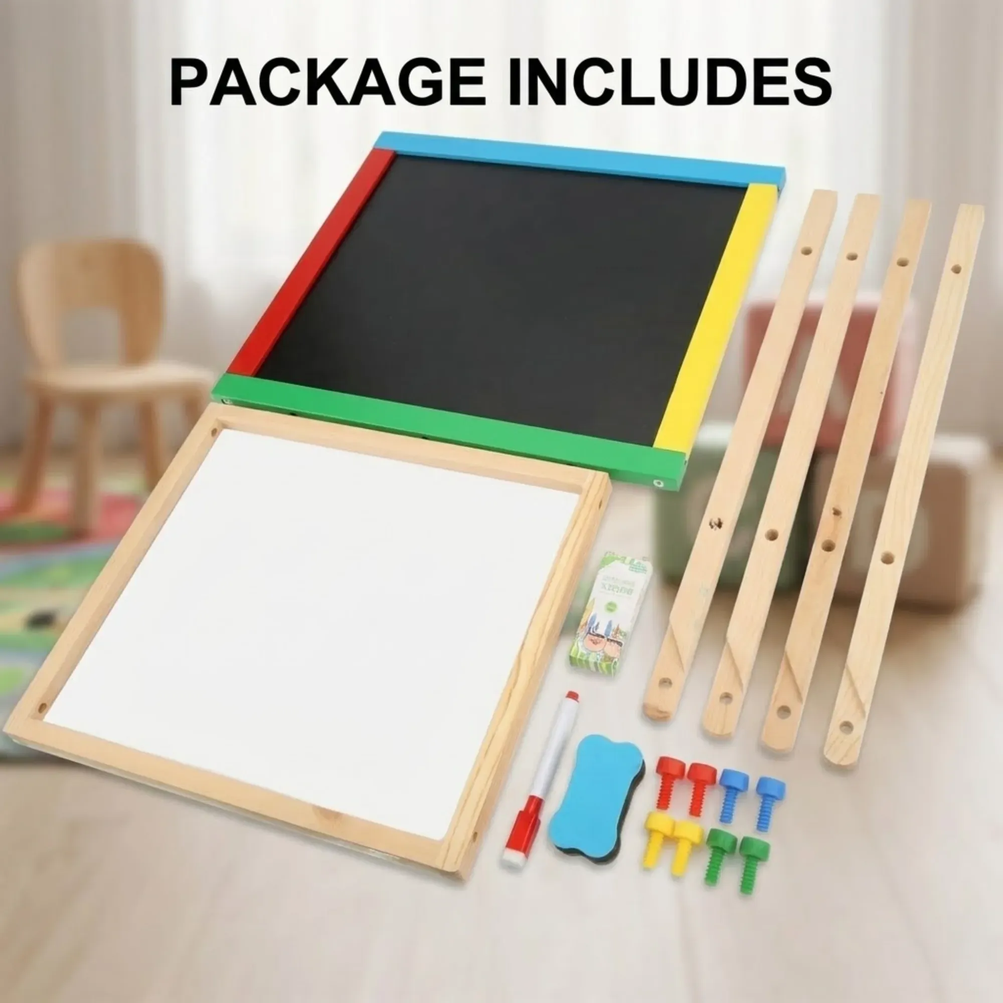 CARLA HOME 2-in-1 Kids Art Easel Chalkboard & Whiteboard view 8