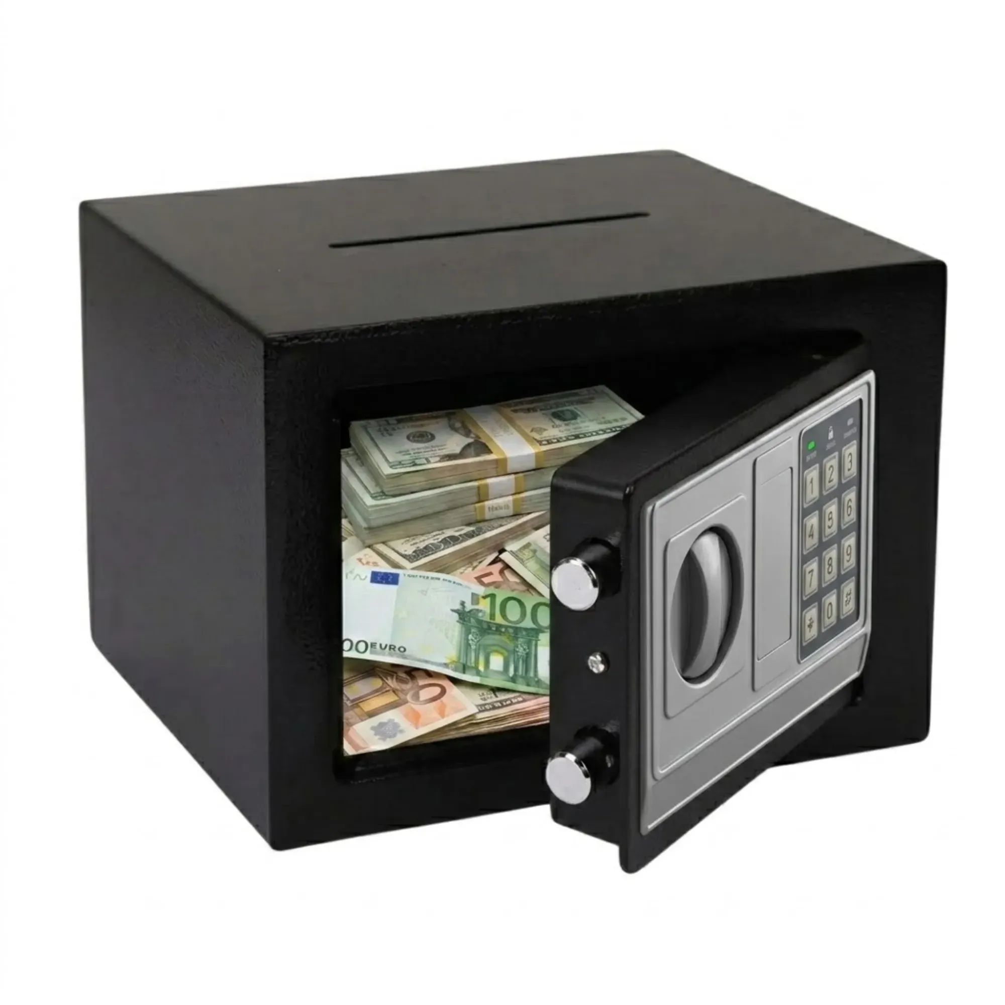 CARLA HOME Electronic Safe Box - Money Safe with Deposit Slot - Black - Cash