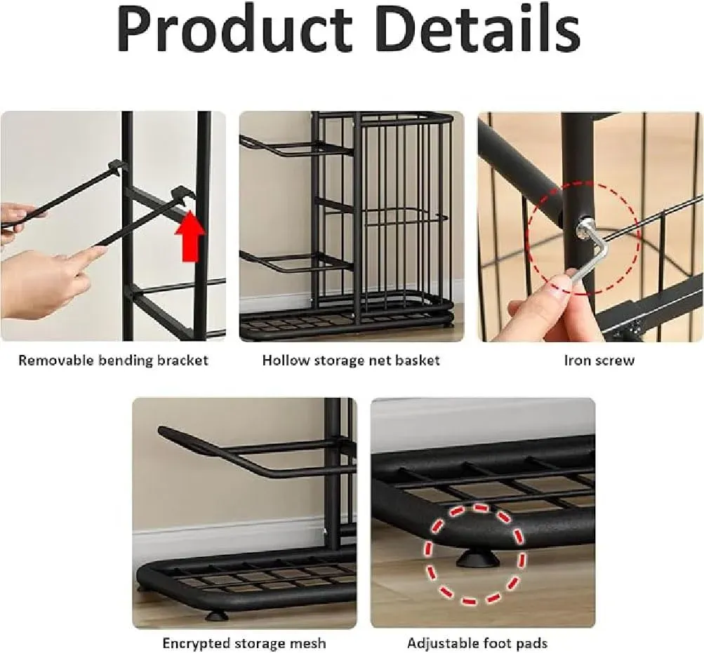 CARLA HOME Ball Storage Rack - 3-Tier Sports Organiser view 5