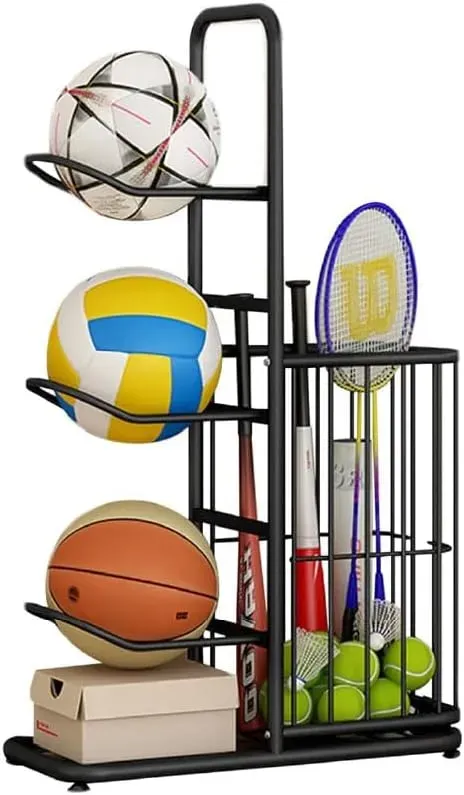 CARLA HOME Ball Storage Rack - 3-Tier Sports Organiser view 8