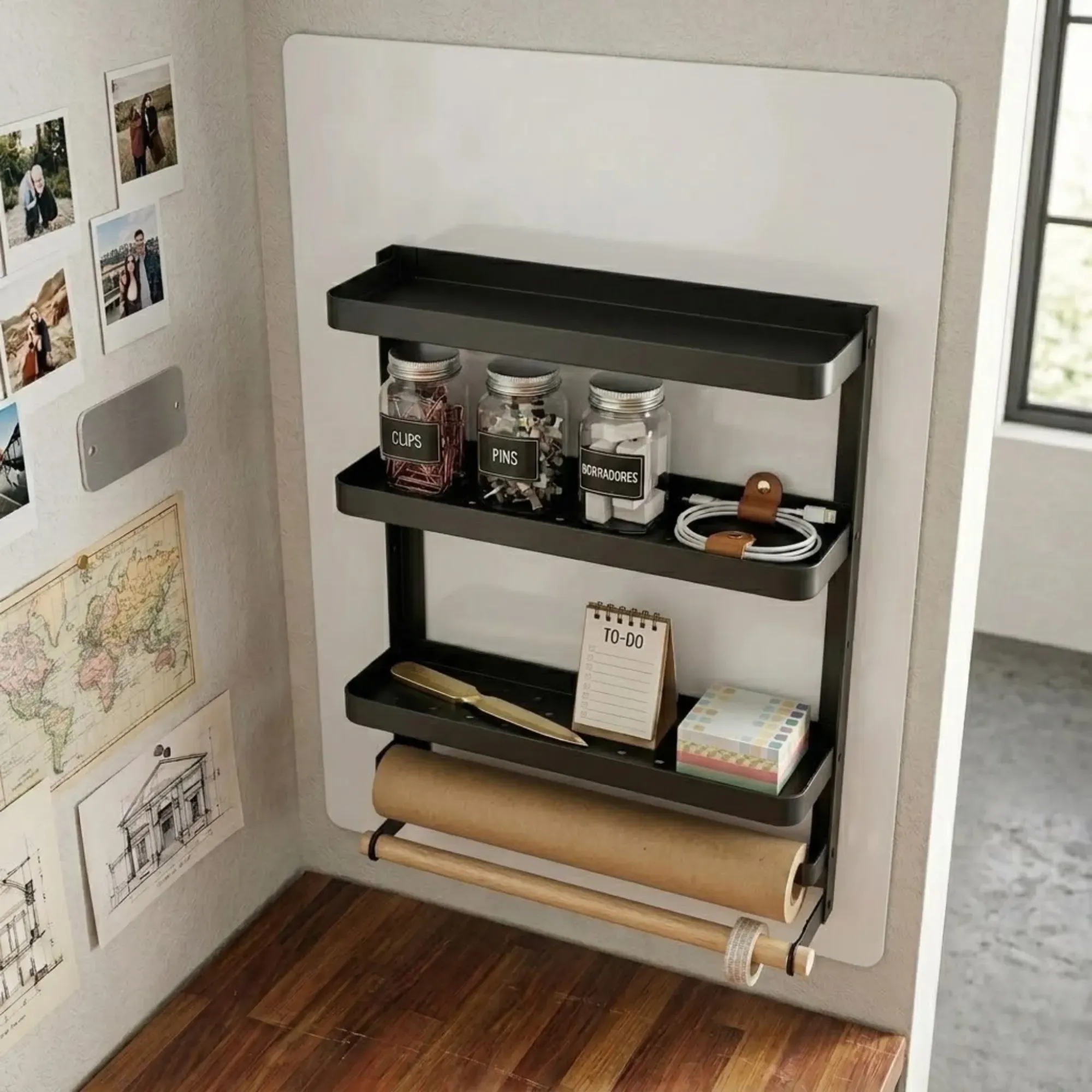 CARLA HOME Magnetic Refrigerator Spice Rack - 2 Tier Fridge Organiser - Black view 8