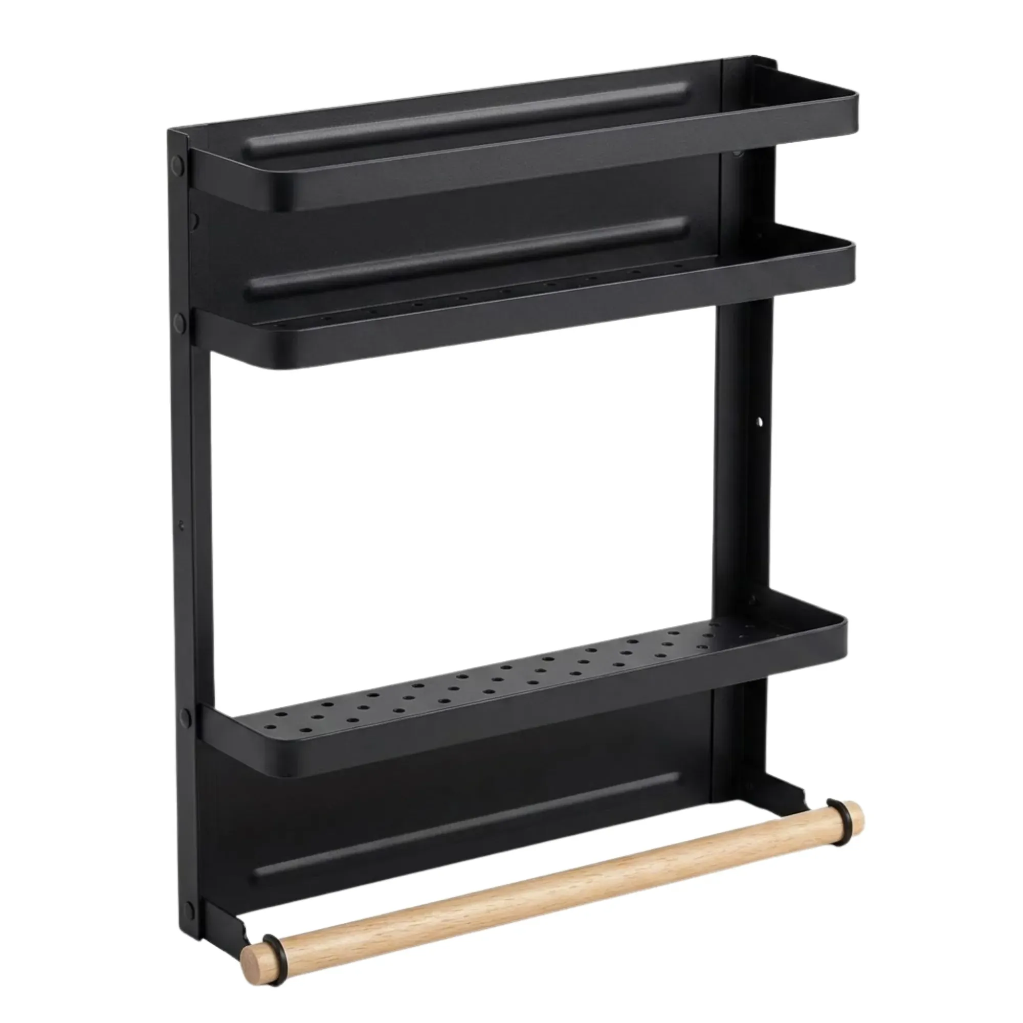 CARLA HOME Magnetic Refrigerator Spice Rack - 2 Tier Fridge Organiser - Black view 9