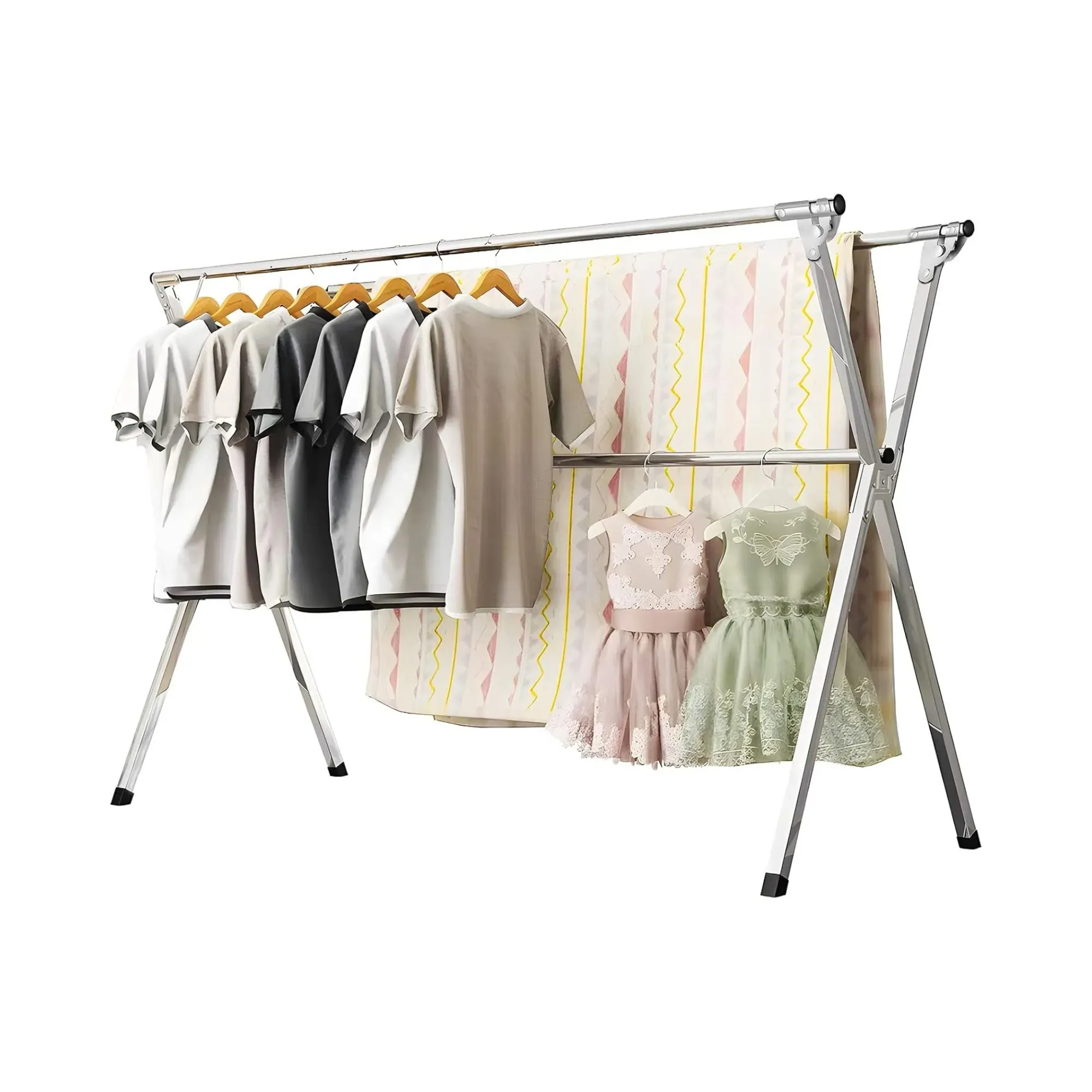 CARLA HOME Clothes Drying Rack Folding Indoor Outdoor, Grey, Kitchen — image 1