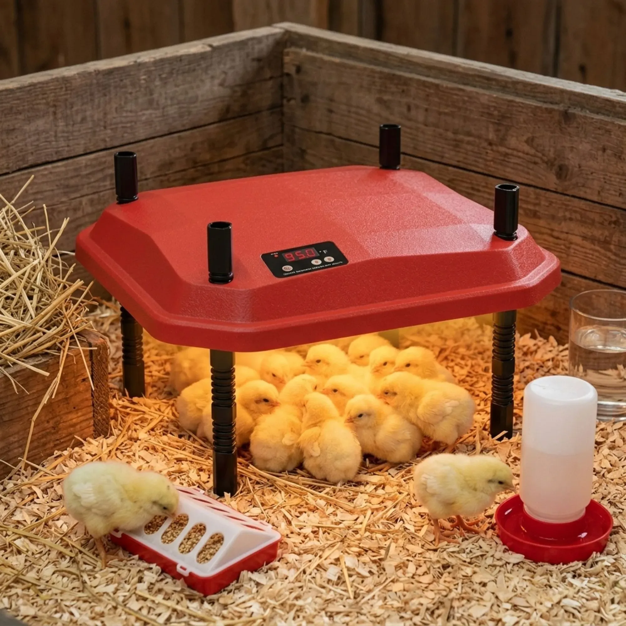 CARLA HOME Chick Brooder Heating Plate - Adjustable Height - Red - Chicken Heater view 2