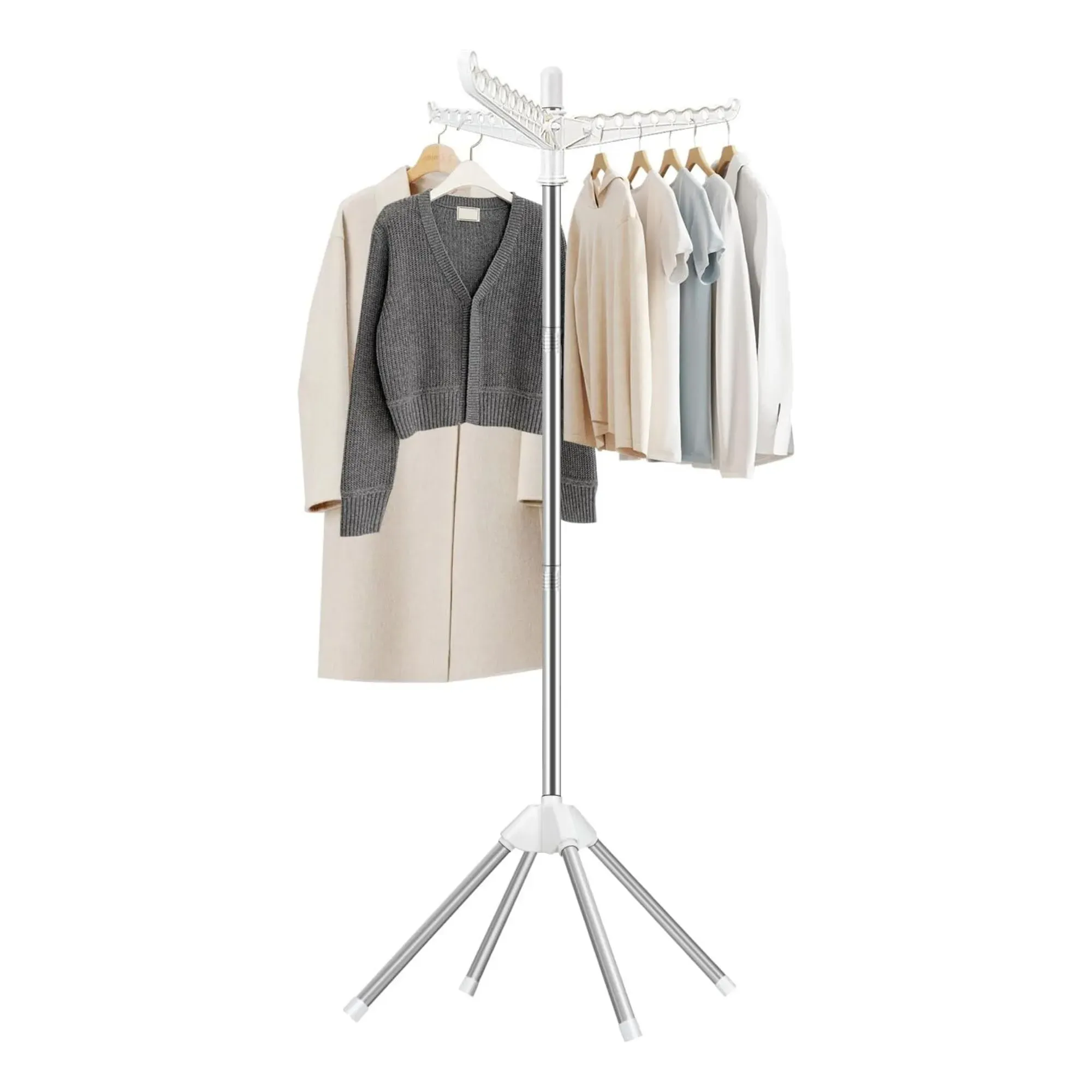 CARLA HOME Folding Clothes Drying Rack, 3 Rotatable Arms, Stainless Steel — image 1
