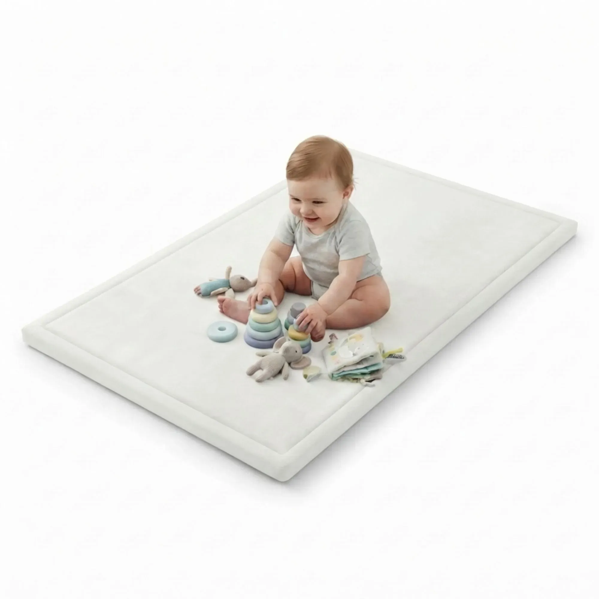 CARLA HOME Baby Play Mat 100x150cm, Thick Foam Crawling Mat, Infants, White view 8