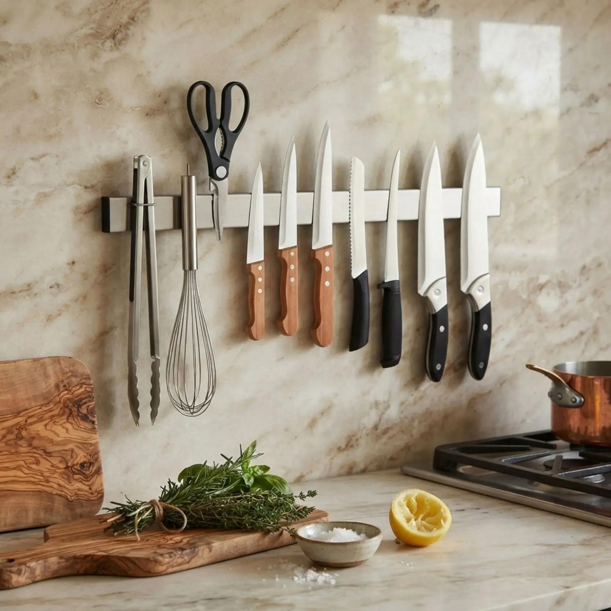 CARLA HOME Magnetic Knife Strip 50cm, Premium Stainless Steel Wall Rack Kitchen view 2