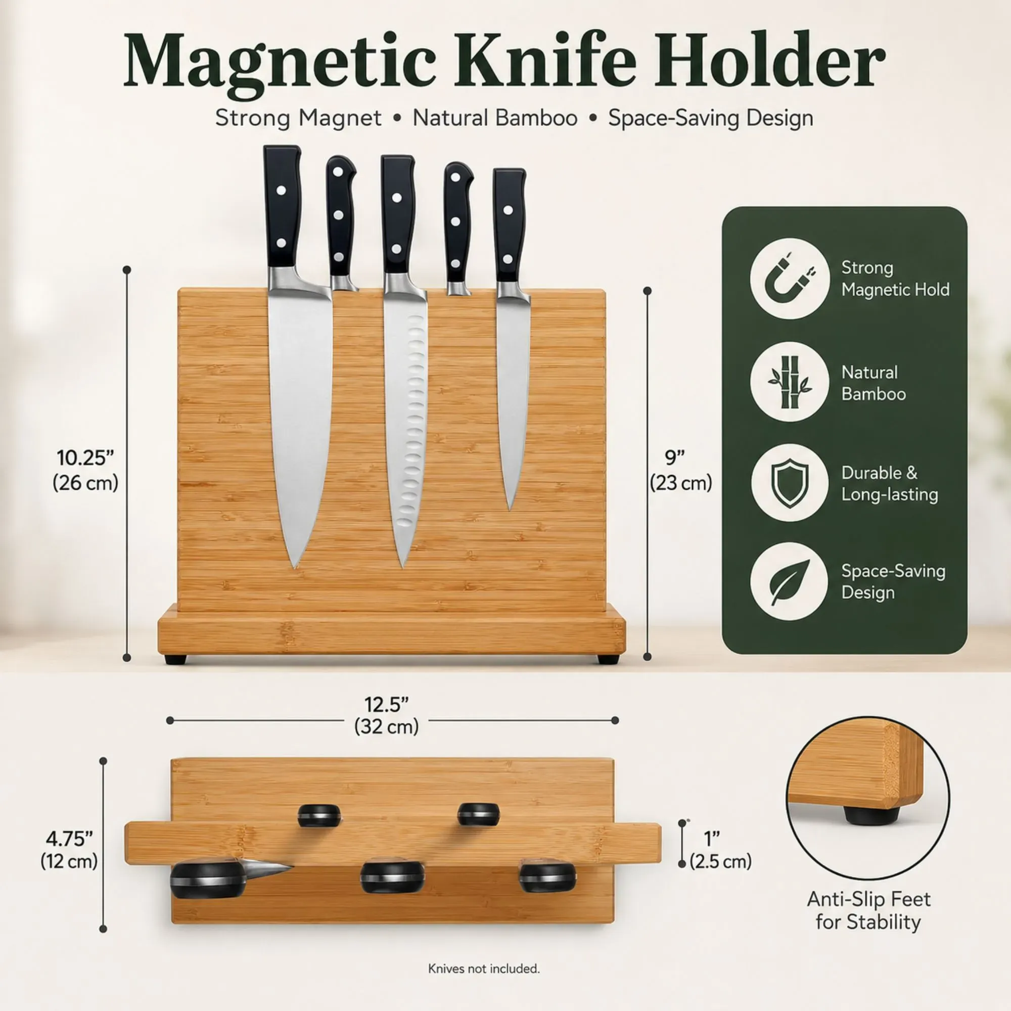 CARLA HOME Magnetic Knife Block view 3