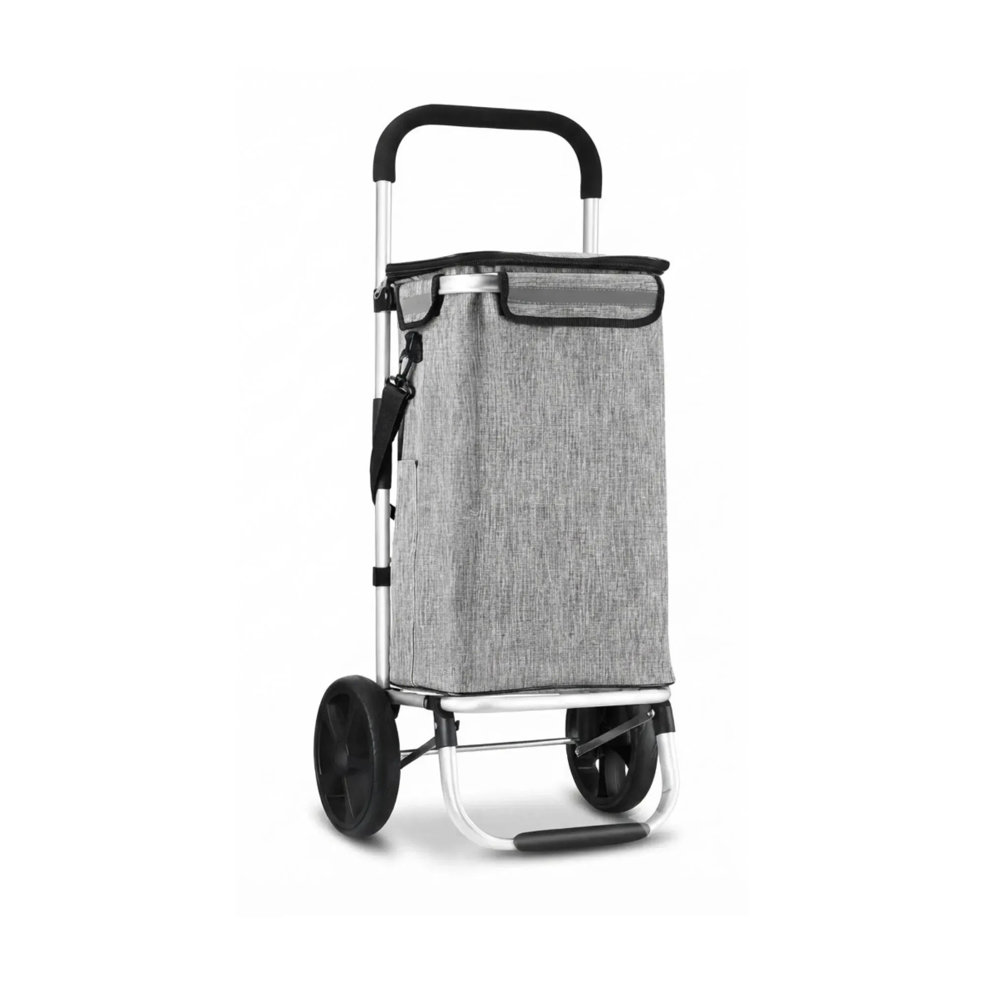 CARLA HOME Foldable Shopping Trolley, Aluminium Cart, 45L, Waterproof, Grey view 10