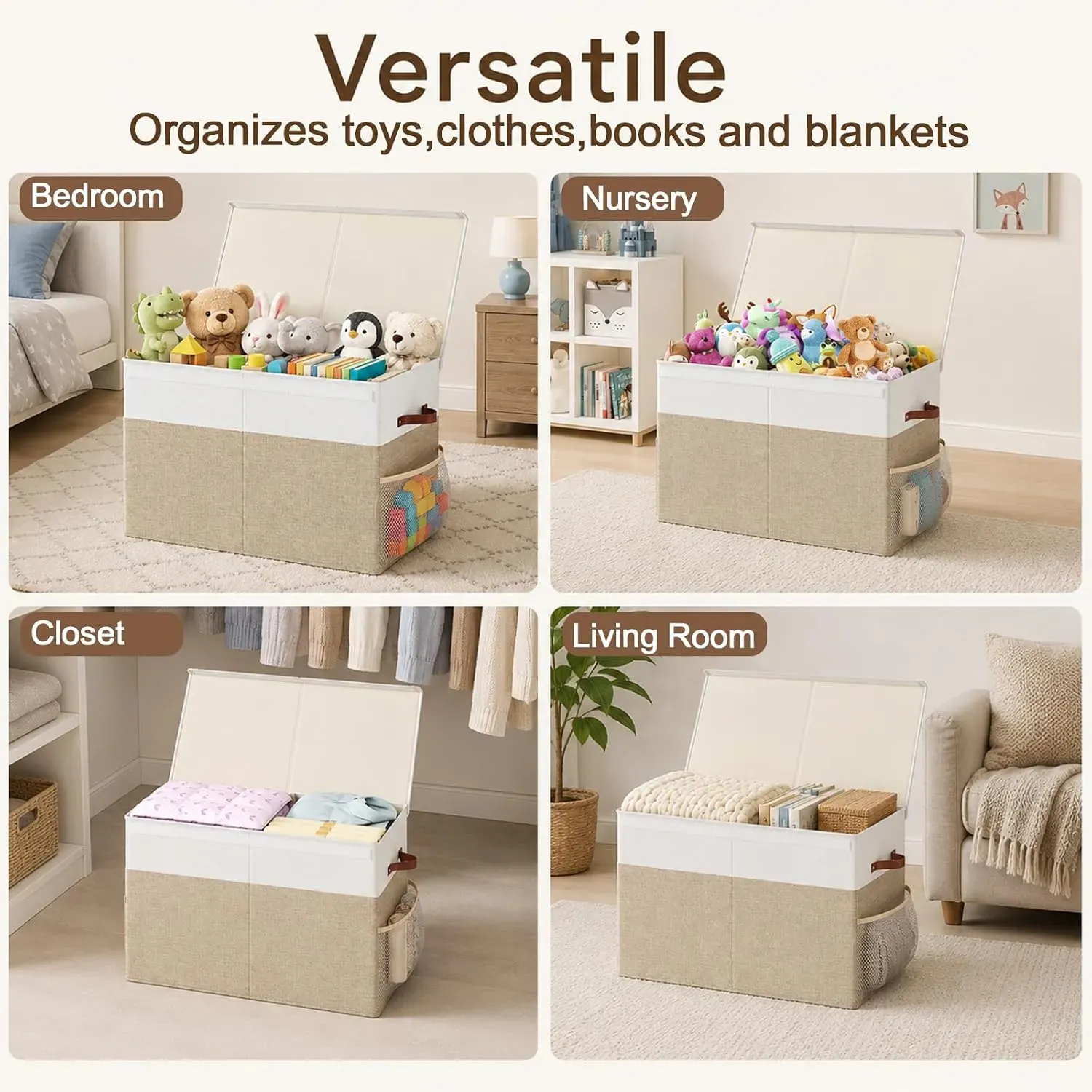 CARLA HOME Large Toy Storage Box with Lid Upgraded Toy Storage Chest Organiser view 3
