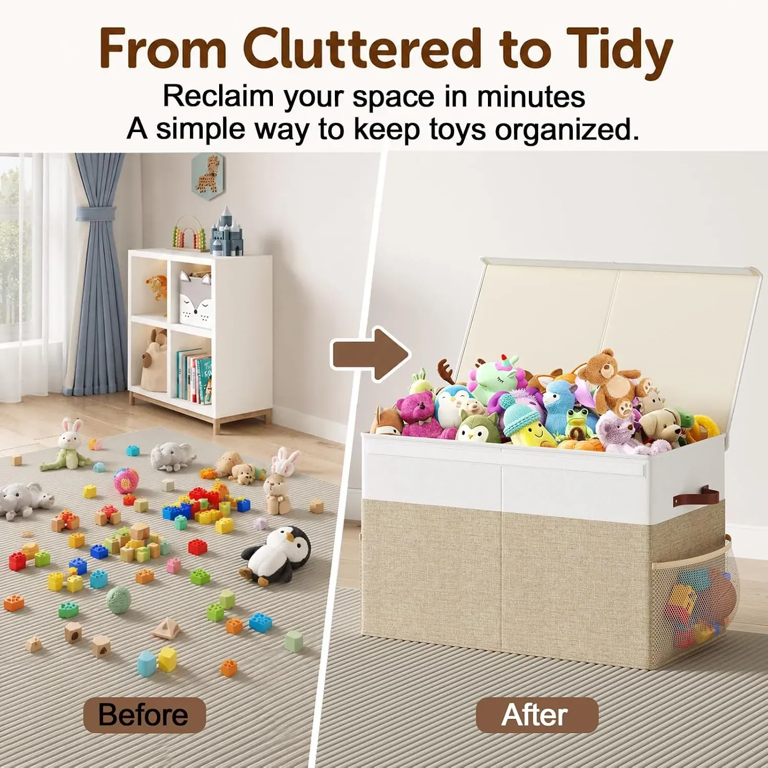CARLA HOME Large Toy Storage Box with Lid Upgraded Toy Storage Chest Organiser view 4