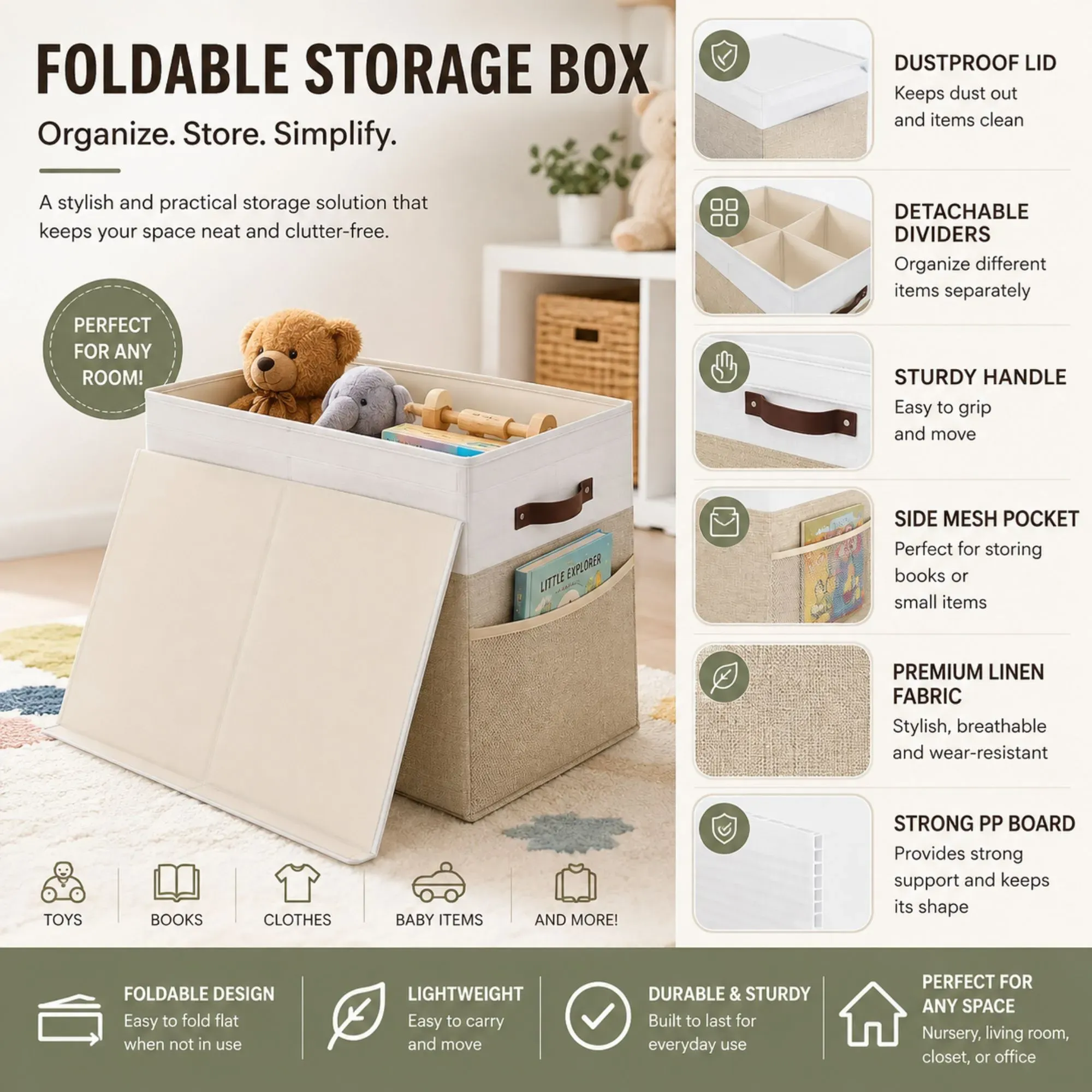 CARLA HOME Large Toy Storage Box with Lid Upgraded Toy Storage Chest Organiser view 7
