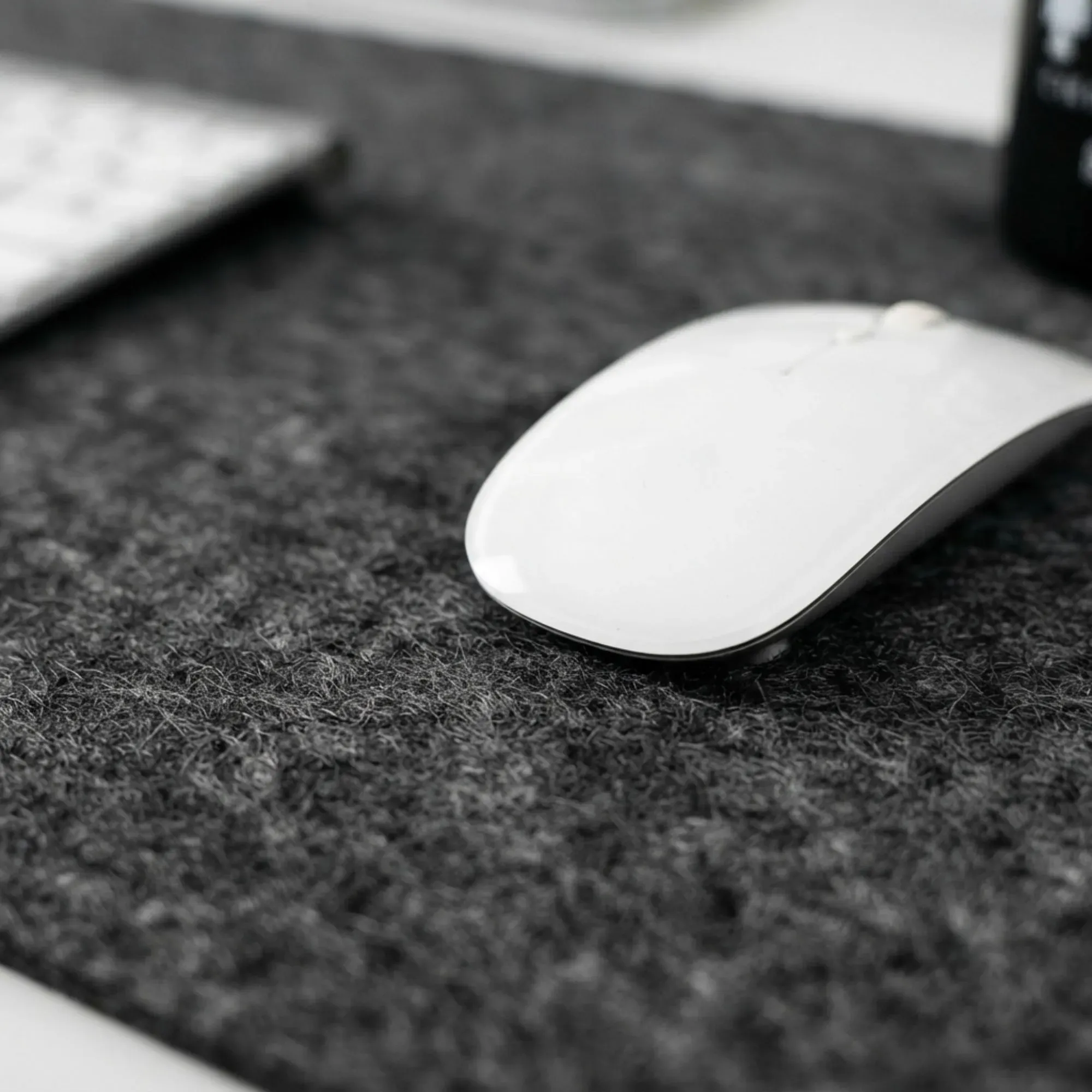 CARLA HOME Felt Desk Mat, Large Mouse Pad 80x40cm, Grey Cotton Linen Fabric view 4