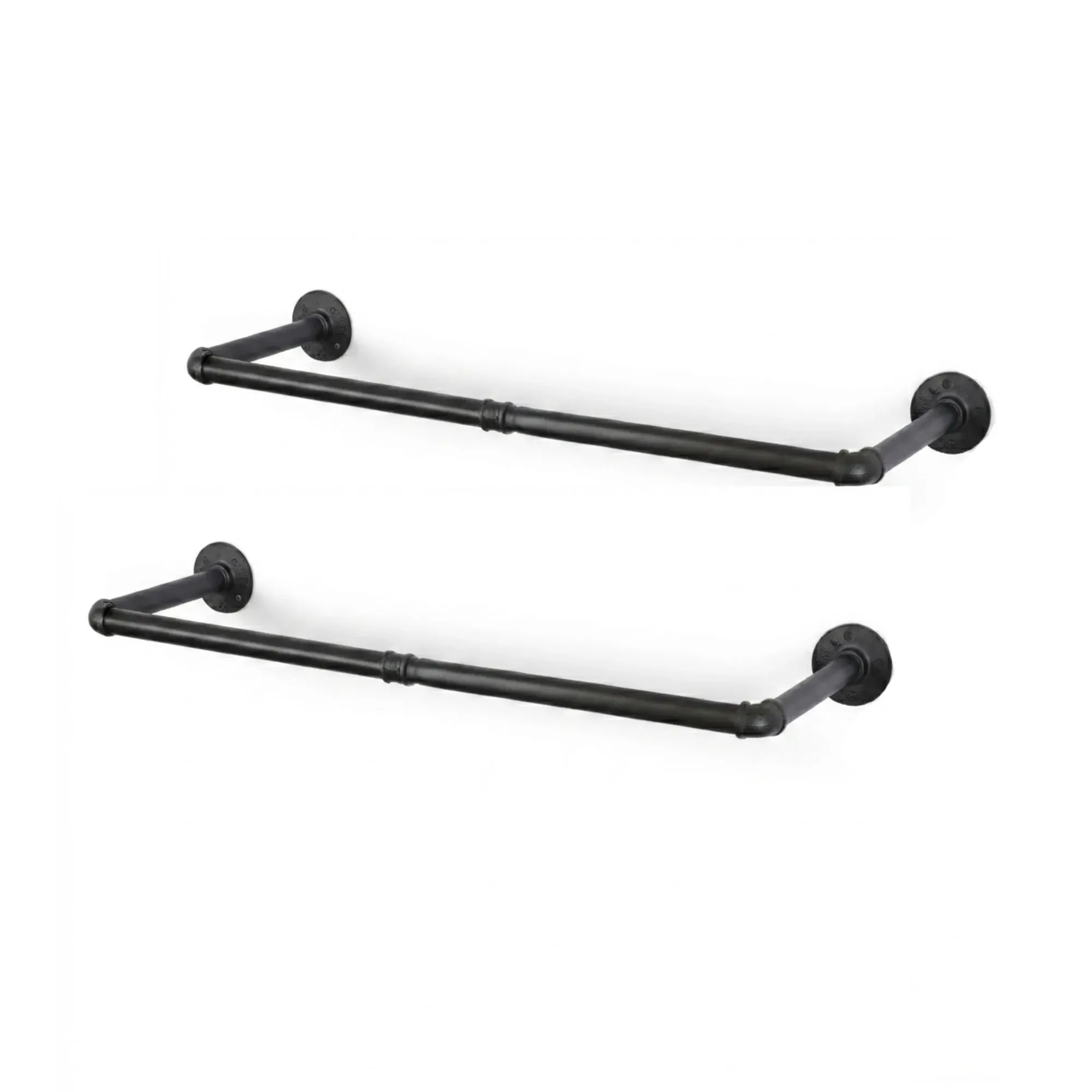 CARLA HOME 2-Pack Wall Mounted Industrial Pipe Clothes Rack - Black - Storage Rack view 10