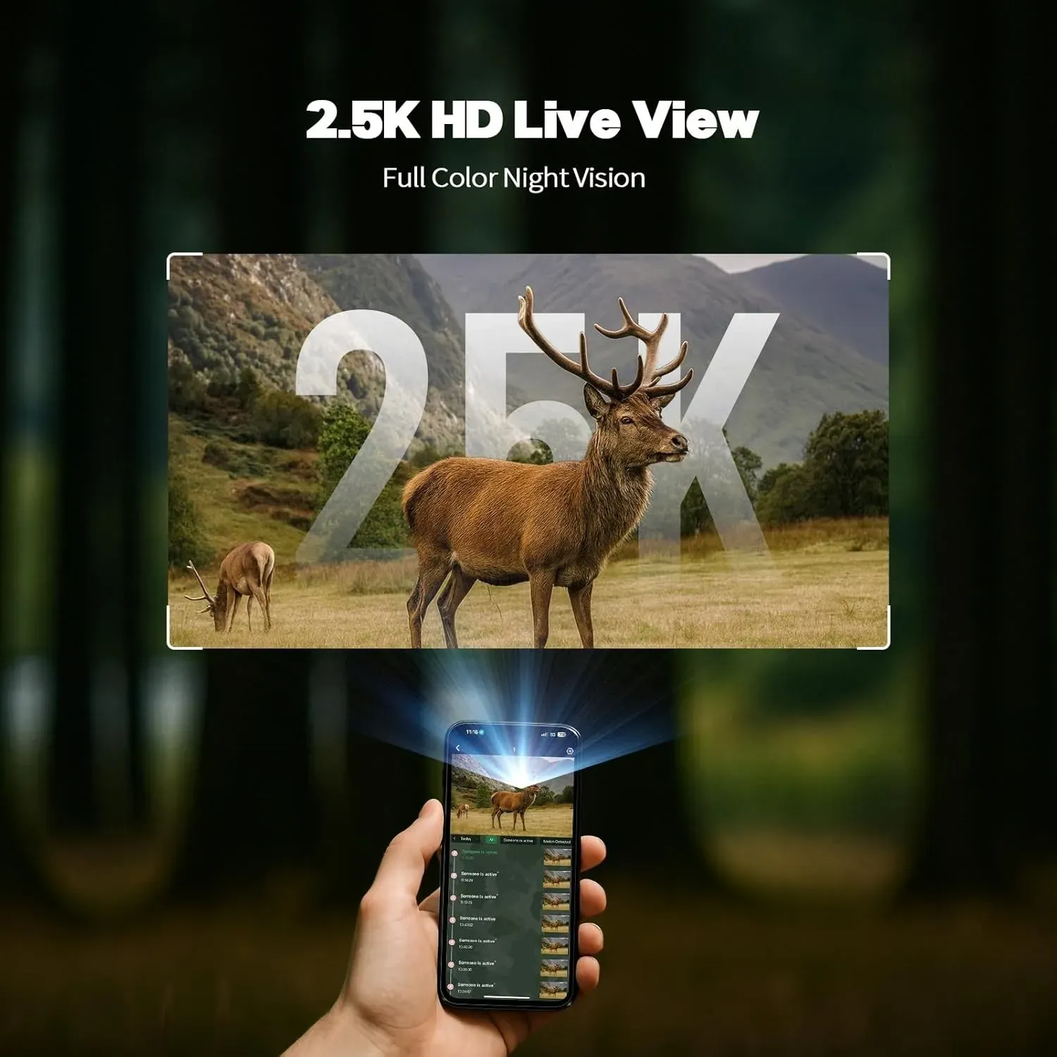 4G Solar Trail Camera in Black with 2.5K Resolution and Live Monitoring view 4