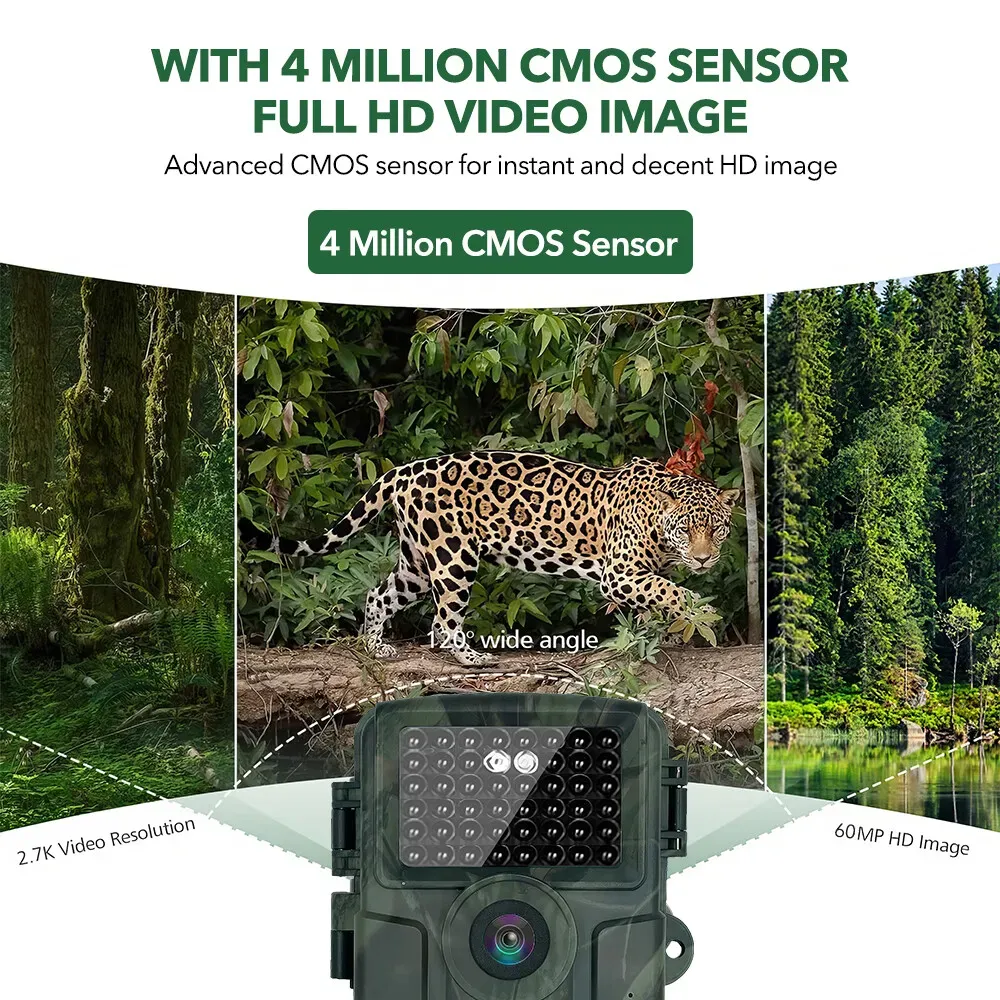 60MP 4K Green Trail Hunting Camera with WIFI Night Vision and IP66 Waterproof view 2