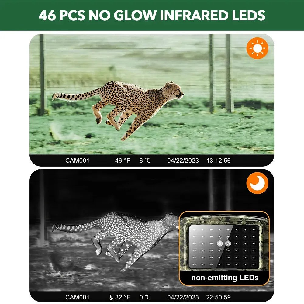 60MP 4K Green Trail Hunting Camera with WIFI Night Vision and IP66 Waterproof view 4
