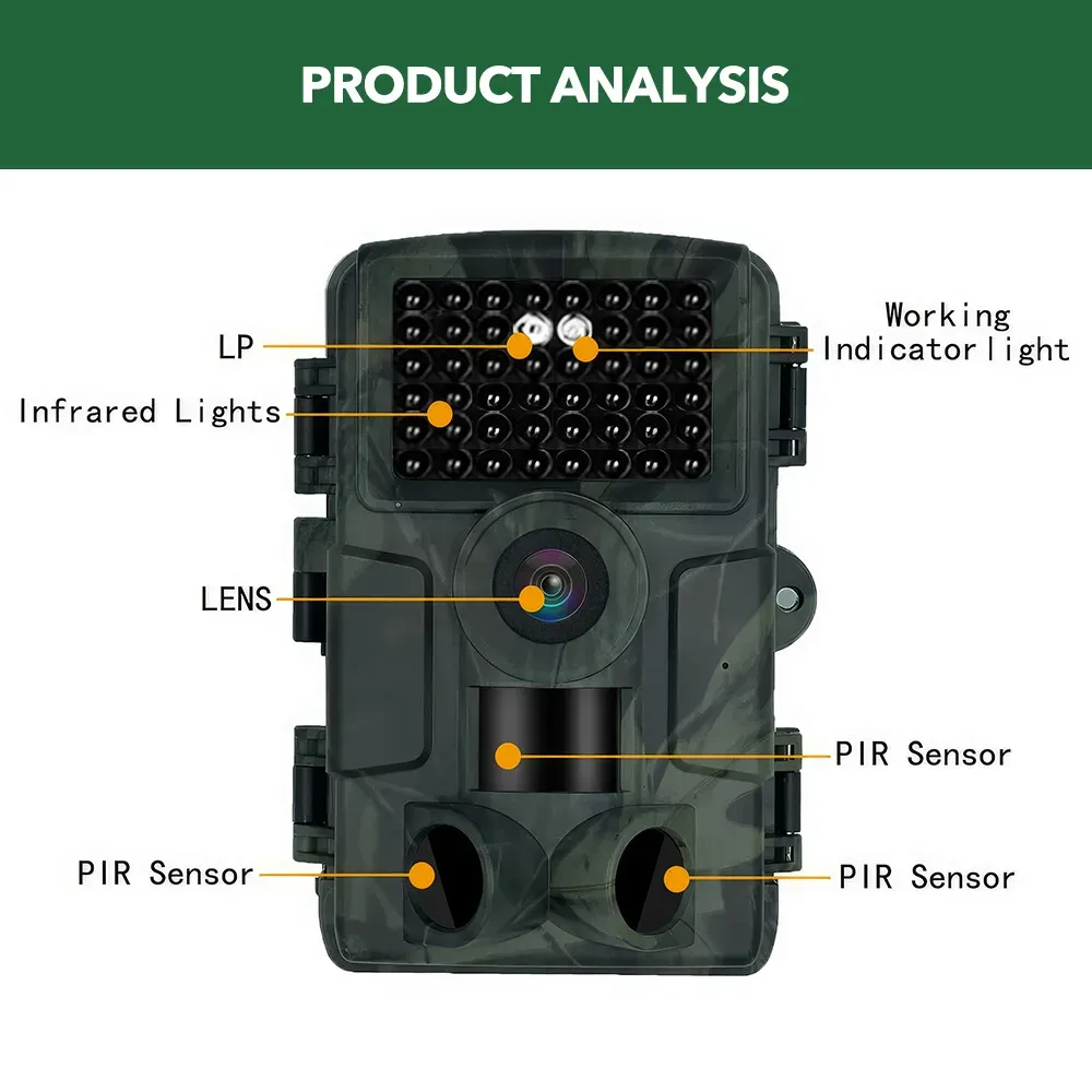60MP 4K Green Trail Hunting Camera with WIFI Night Vision and IP66 Waterproof view 8