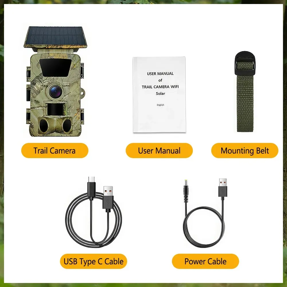 4K 60MP Black Solar Trail Camera with Night Vision and Wi-Fi Connectivity view 2