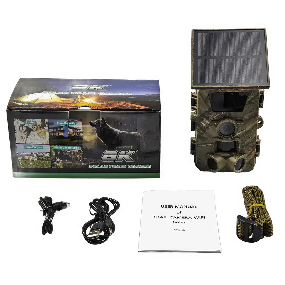 4K 60MP Black Solar Trail Camera with Night Vision and Wi-Fi Connectivity view 4