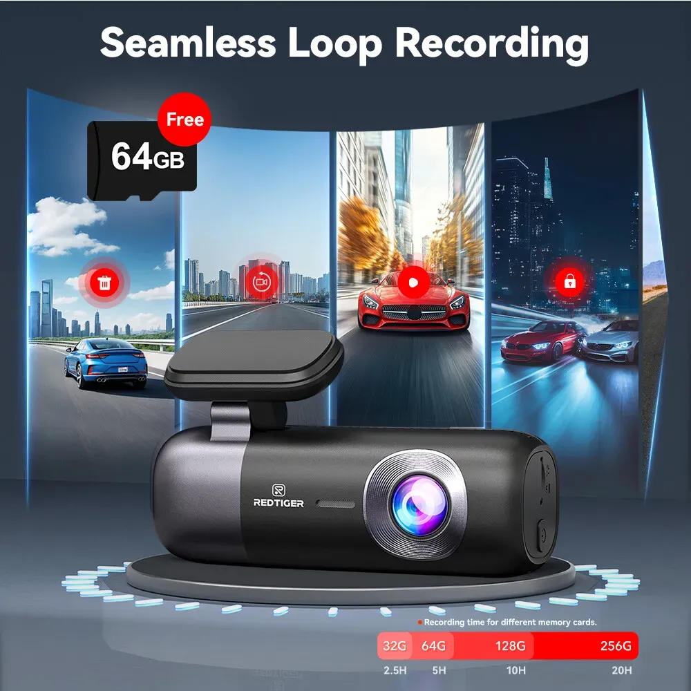 4K Front and Rear Dash Camera with WiFi GPS and Free 64GB SD Card view 6