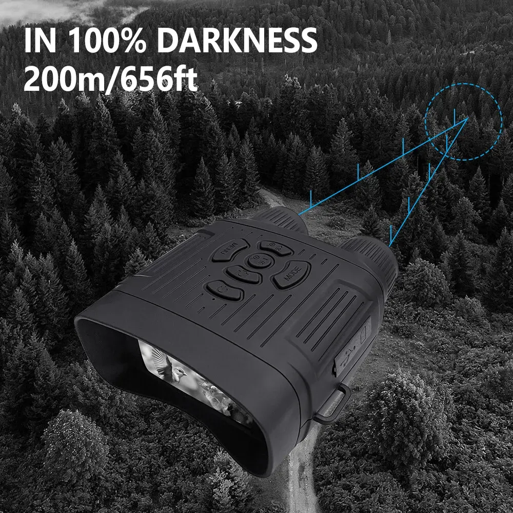 2.7K Infrared Night Vision Goggles with 36MP Resolution and 10X Zoom, Black view 3