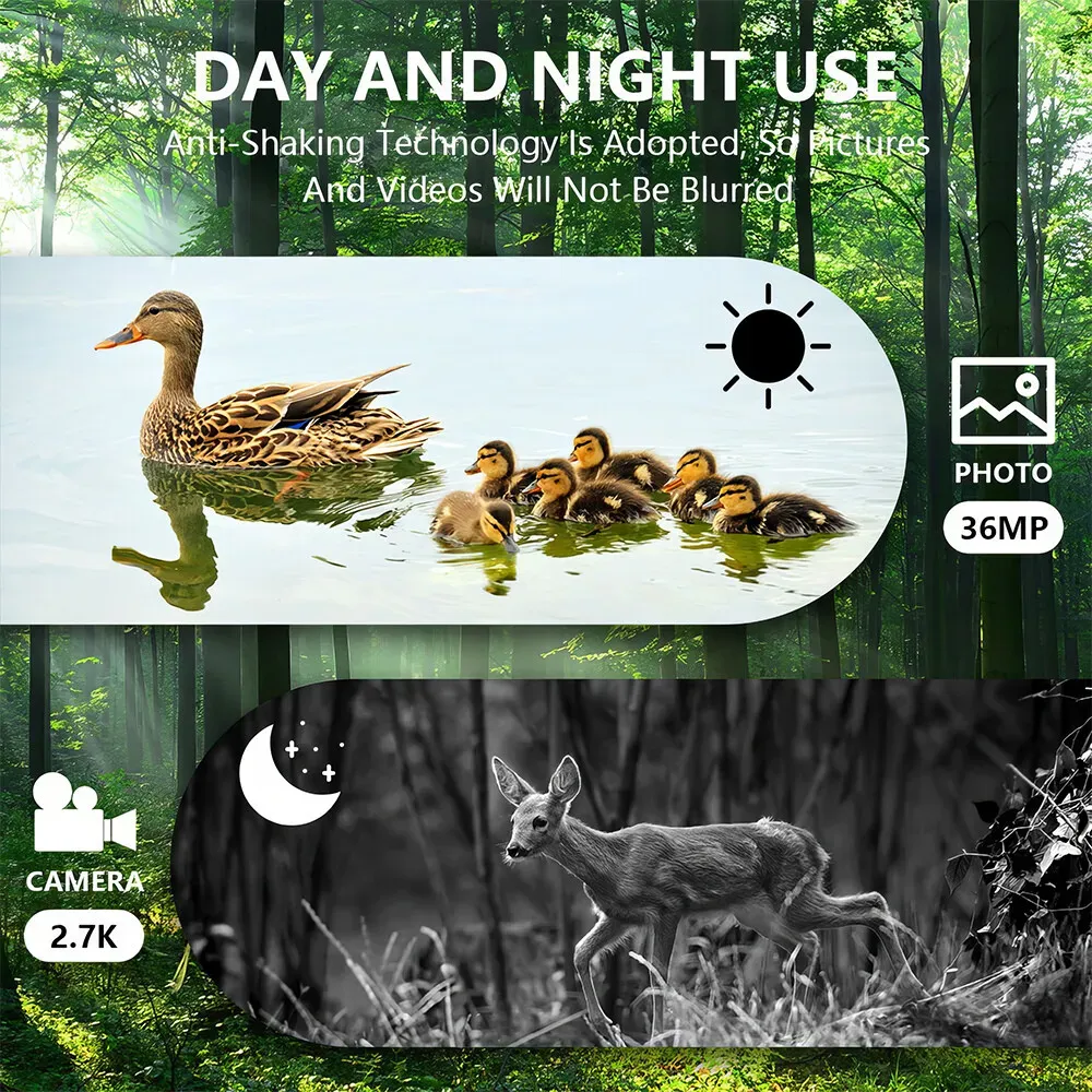 2.7K Infrared Night Vision Goggles with 36MP Resolution and 10X Zoom, Black view 10