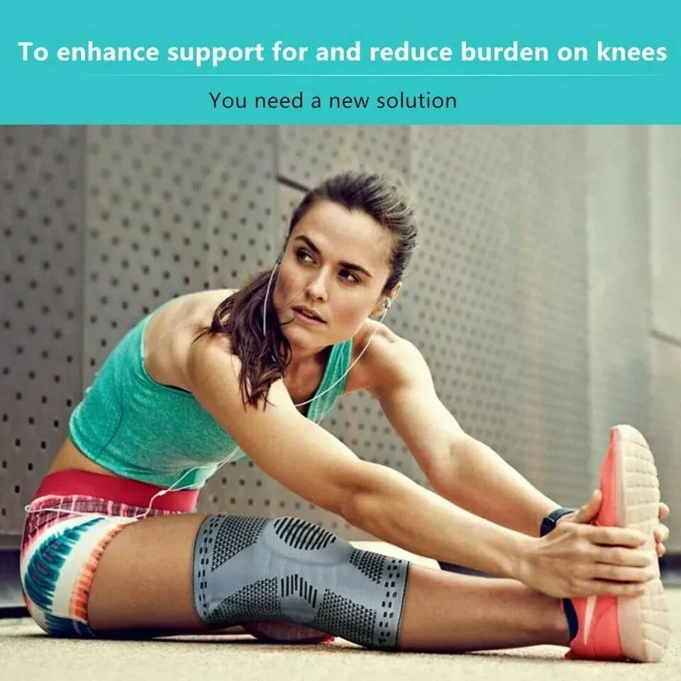 Black Knee Compression Sleeve for Sports view 3