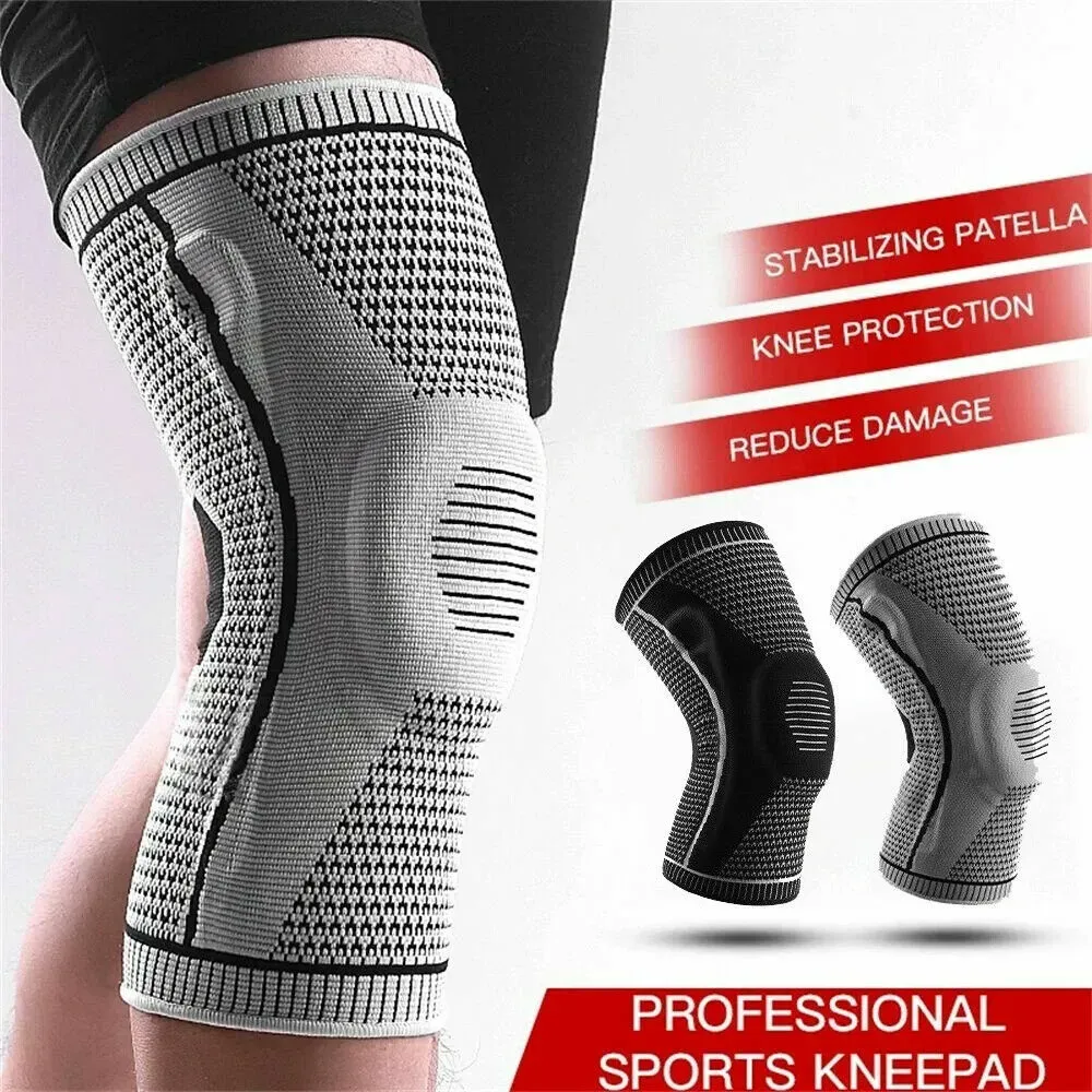 Knee Compression Sleeve in Grey for Sports and Arthritis Support view 5