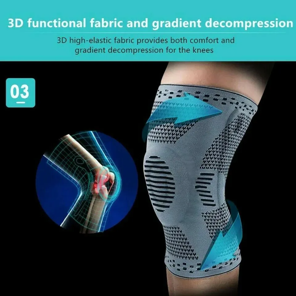 Knee Compression Sleeve in Grey for Sports and Arthritis Support view 9