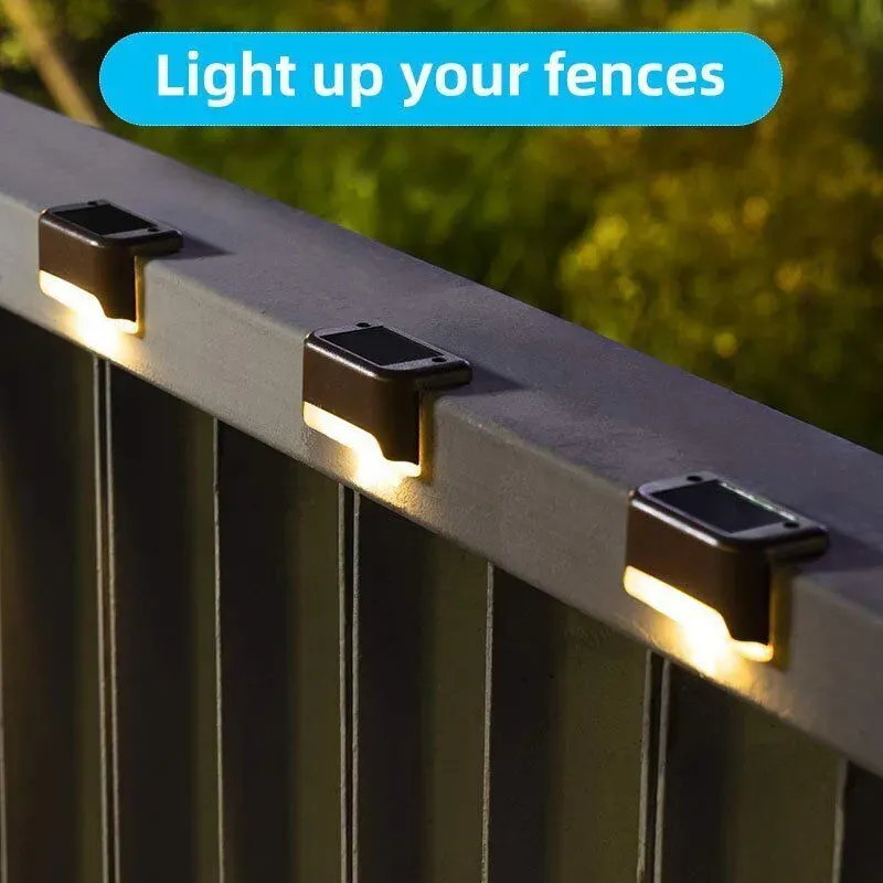 Multicoloured warm Solar LED Deck Lights - Black Outdoor Pathway and Garden view 2
